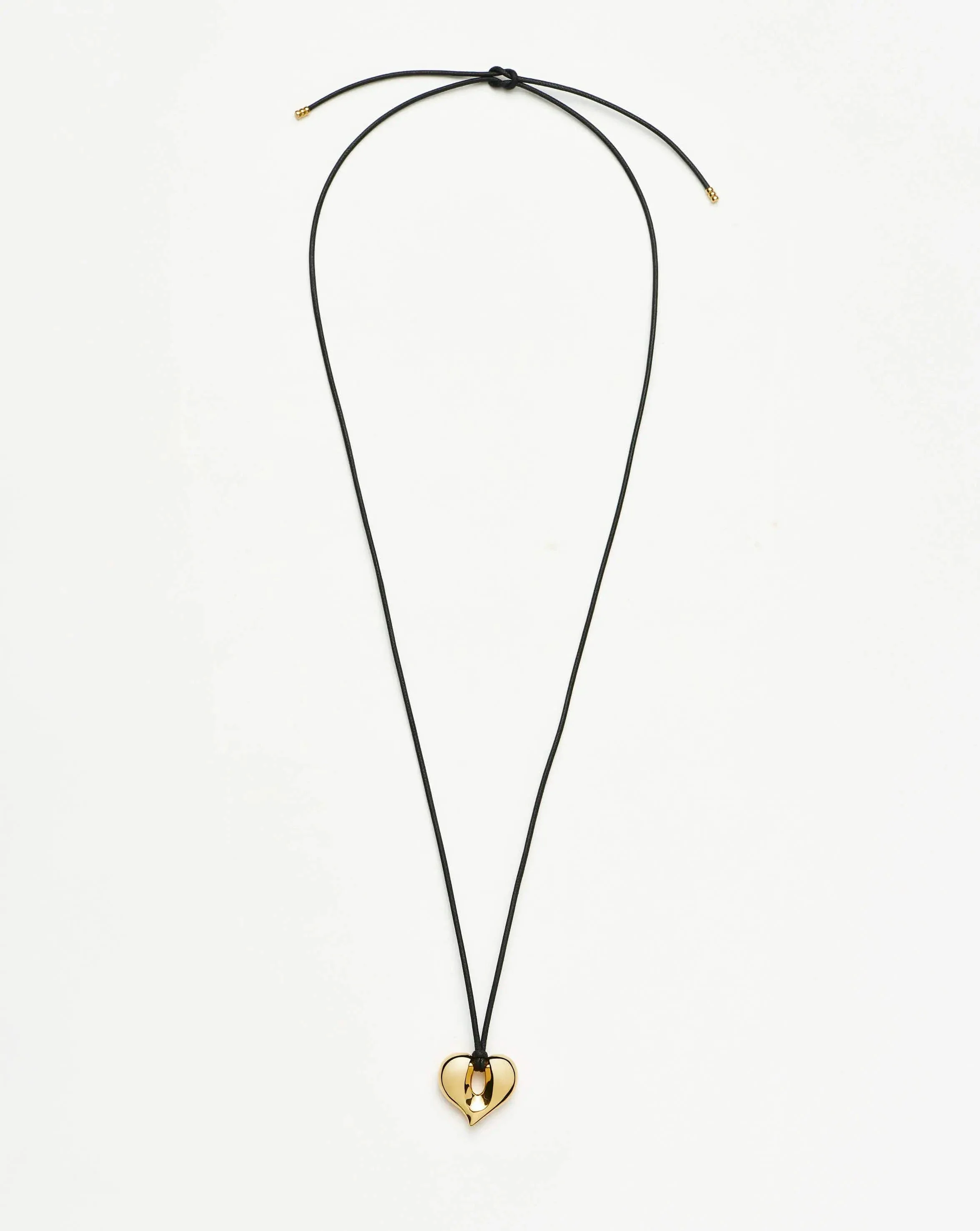 Molten Heart Pendant Cord Necklace | 18k Gold Plated - Image 5