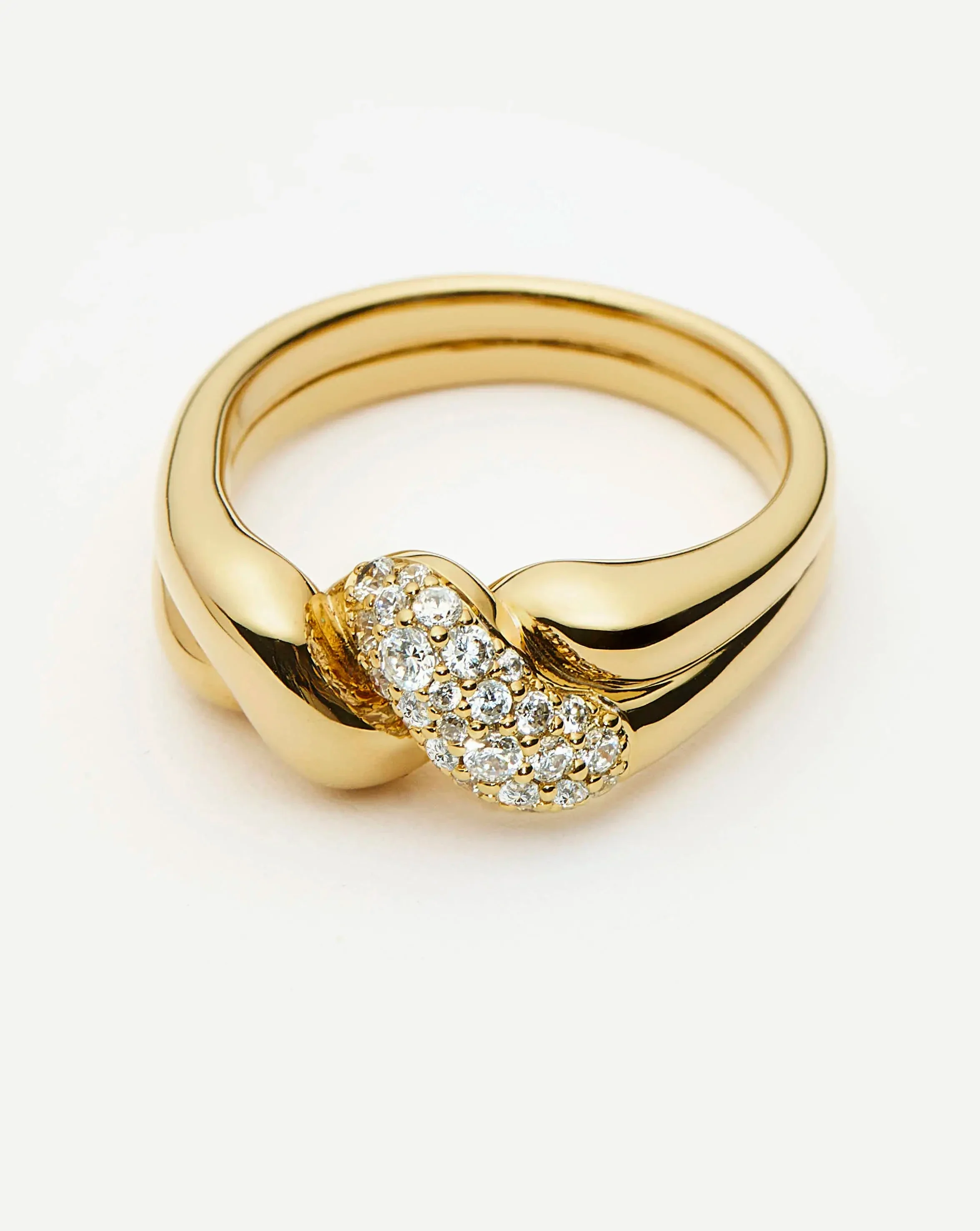 Molten Snow Double Statement Ring | 18k Gold Plated/Cubic Zirconia - Image 5