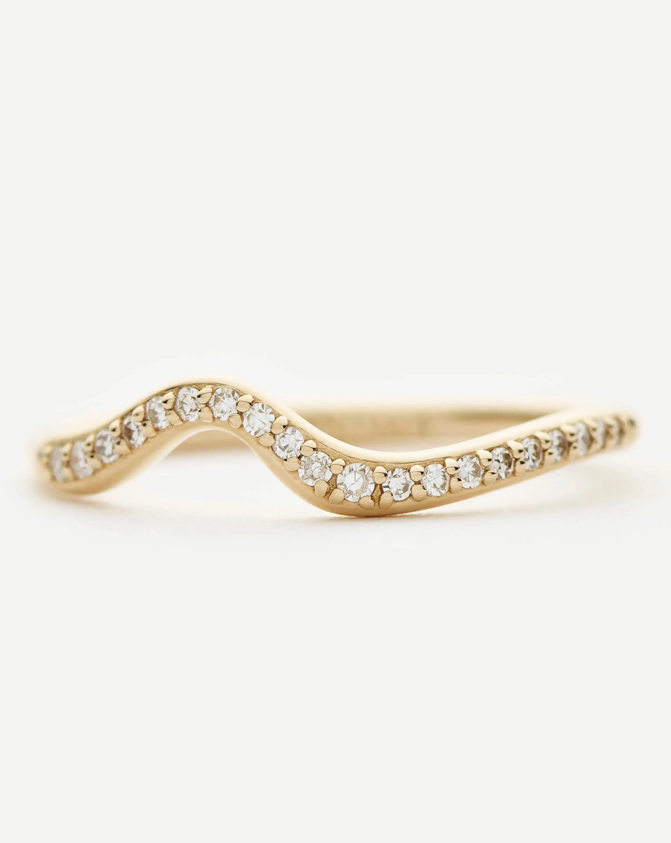 Molten Snow Solid Gold Diamond Stacking Ring | 14k Solid Gold/Diamond - Image 4