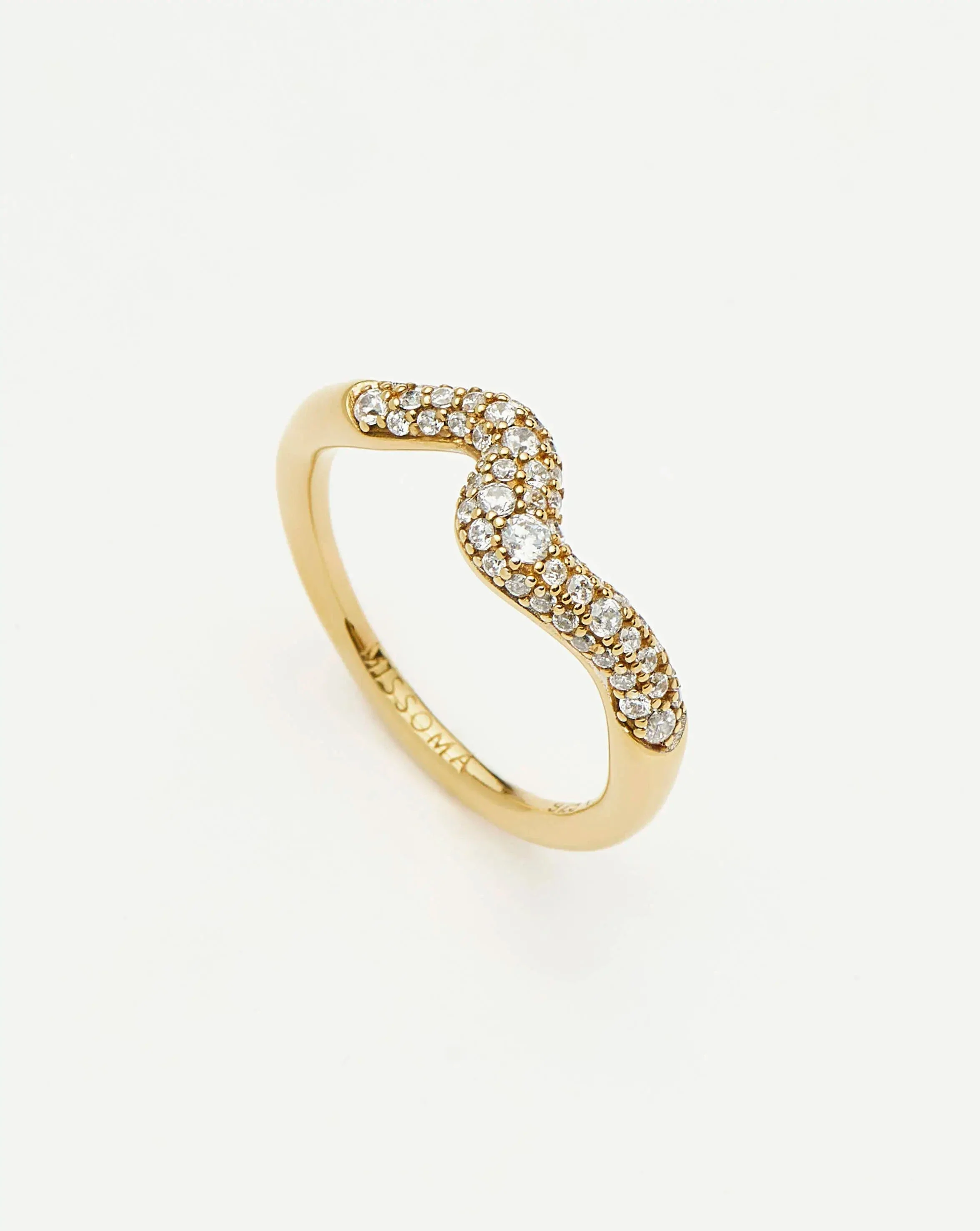 Molten Snow Stacking Ring | 18k Gold Vermeil/Cubic Zirconia