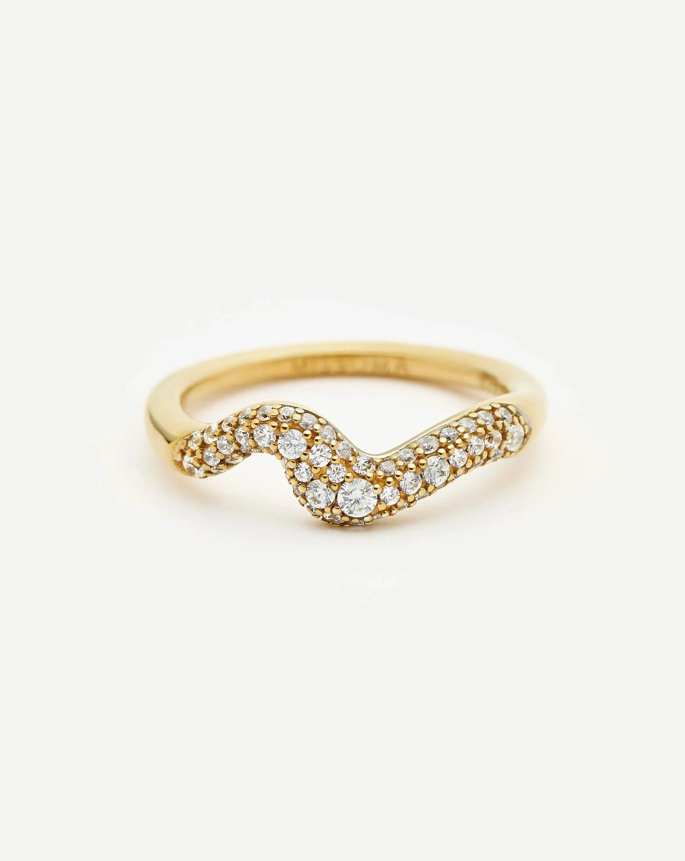 Molten Snow Stacking Ring | 18k Gold Vermeil/Cubic Zirconia - Image 4