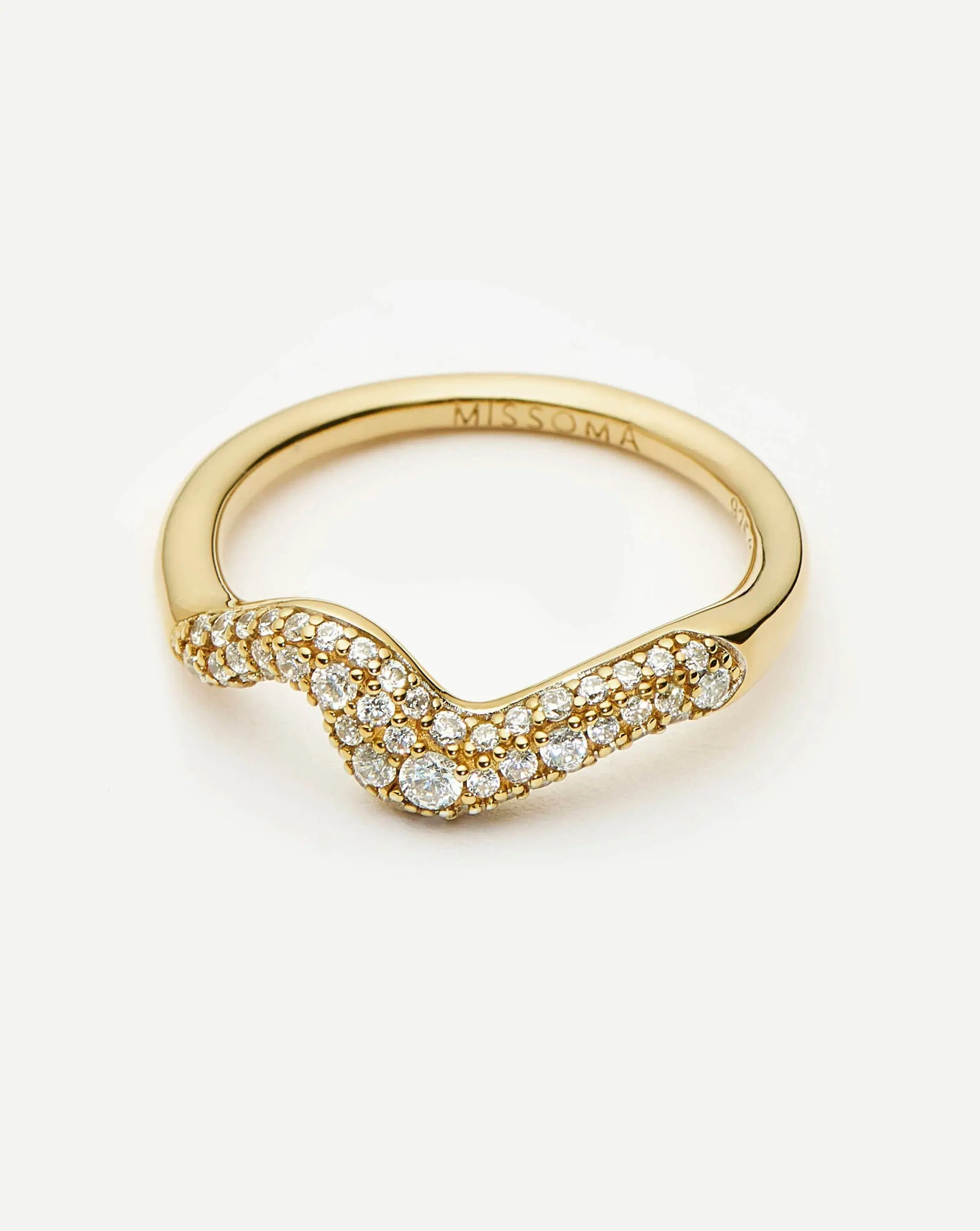 Molten Snow Stacking Ring | 18k Gold Vermeil/Cubic Zirconia - Image 5