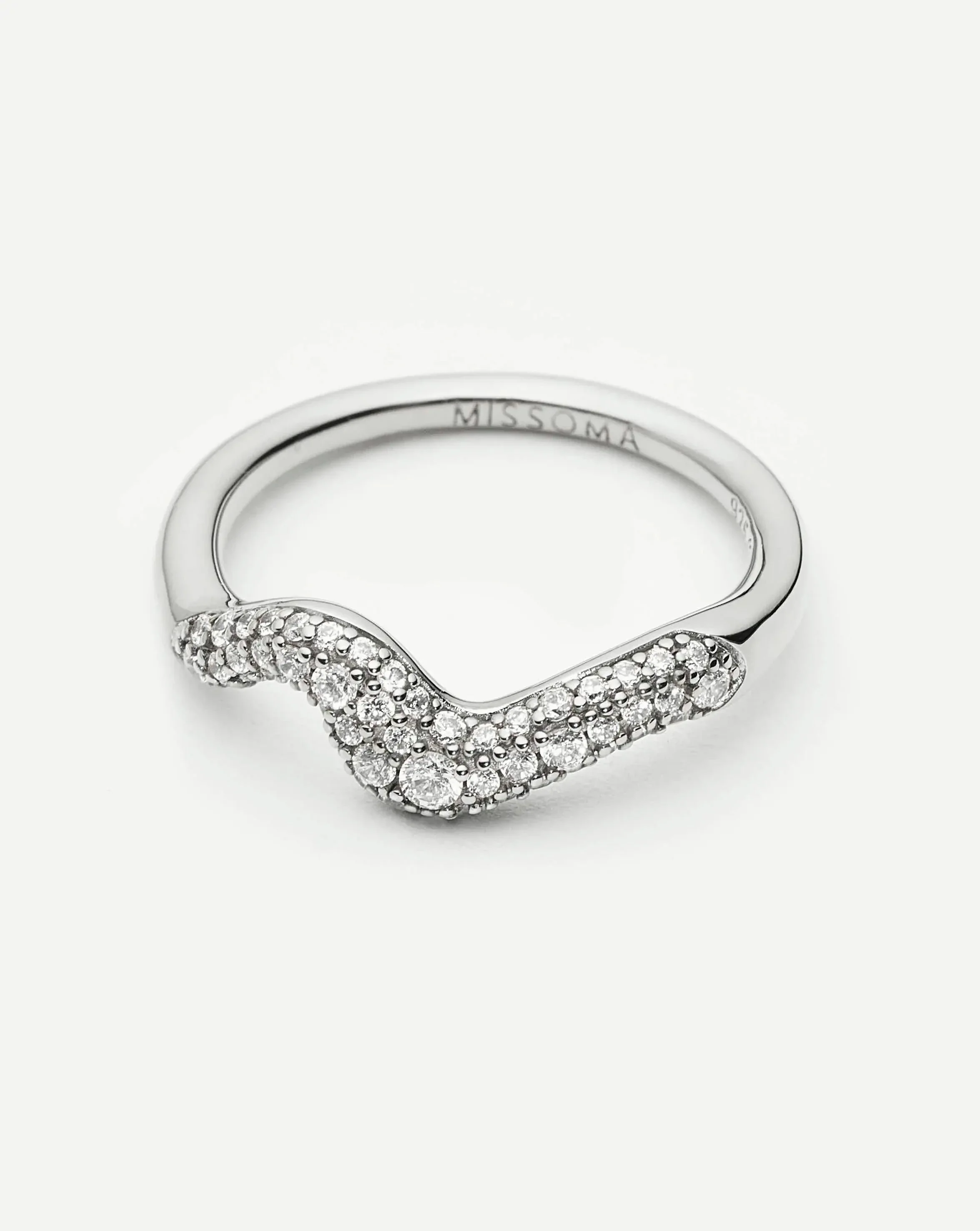 Molten Snow Stacking Ring | Sterling Silver/Cubic Zirconia - Image 5