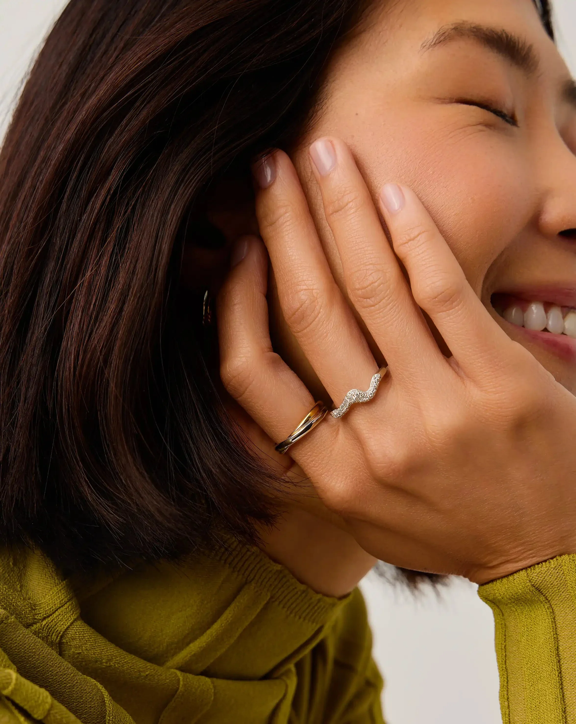 Molten Snow Stacking Ring | Sterling Silver/Cubic Zirconia - Image 6