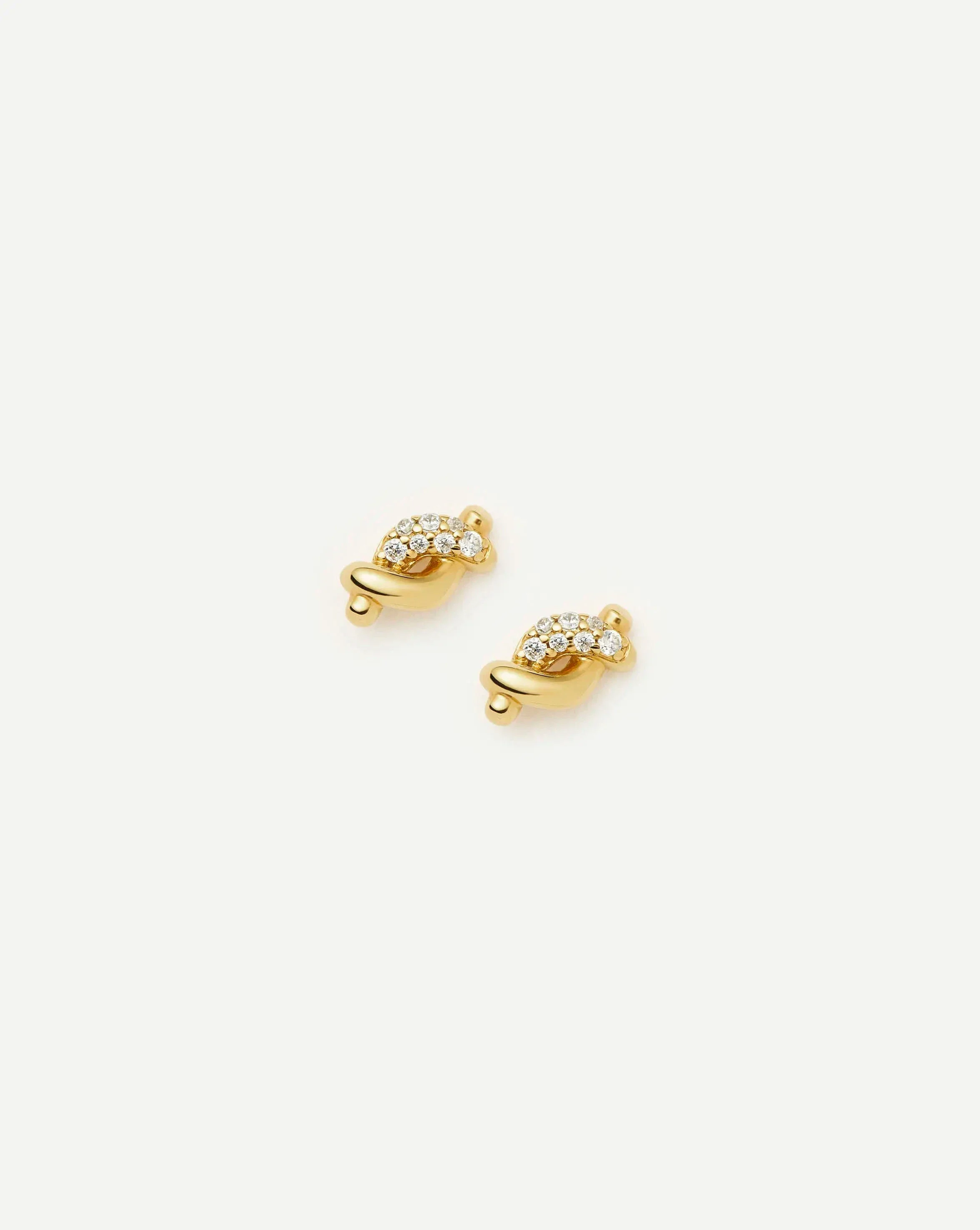 Molten Snow Stud Earrings | 18k Gold Vermeil/Cubic Zirconia
