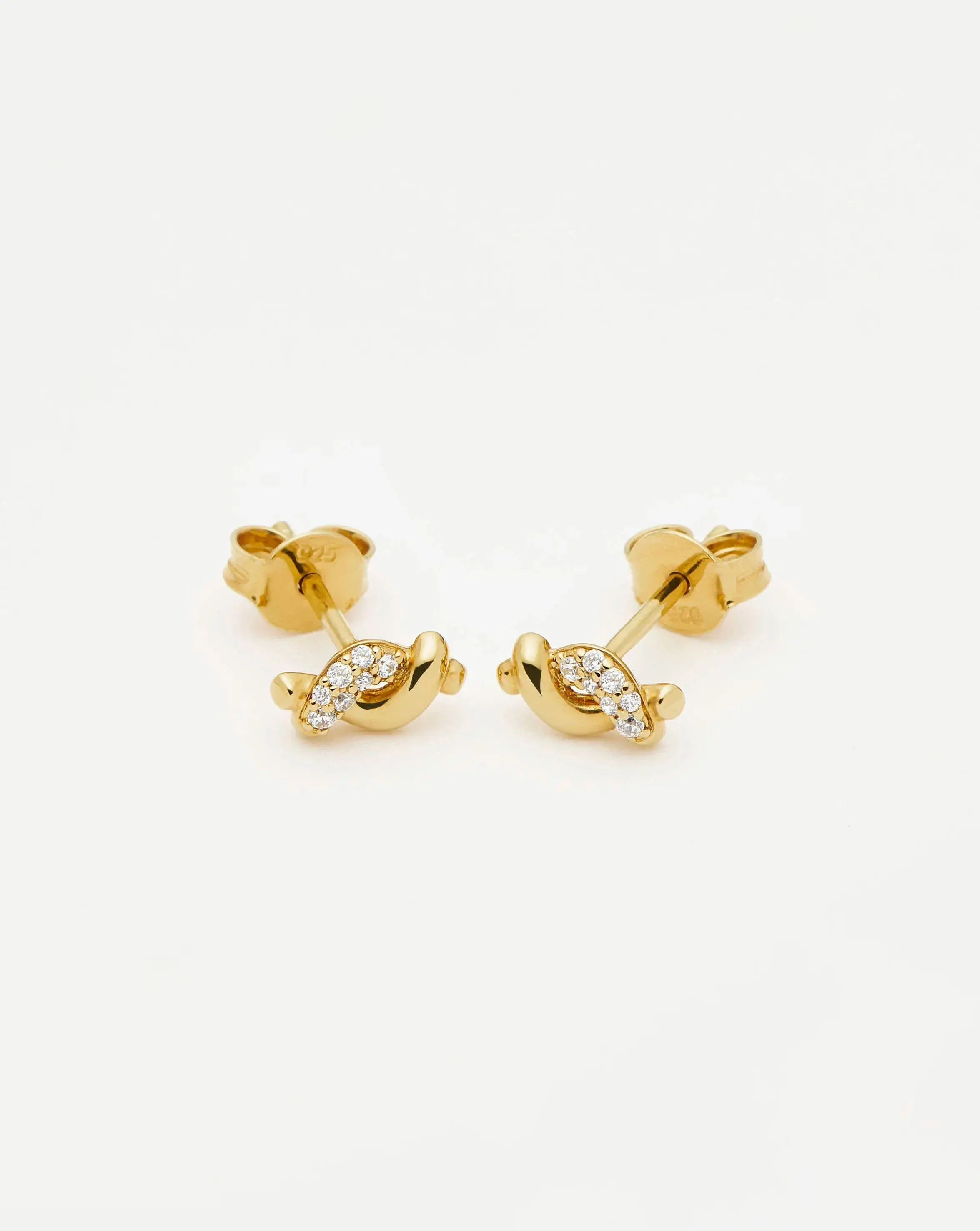 Molten Snow Stud Earrings | 18k Gold Vermeil/Cubic Zirconia - Image 5