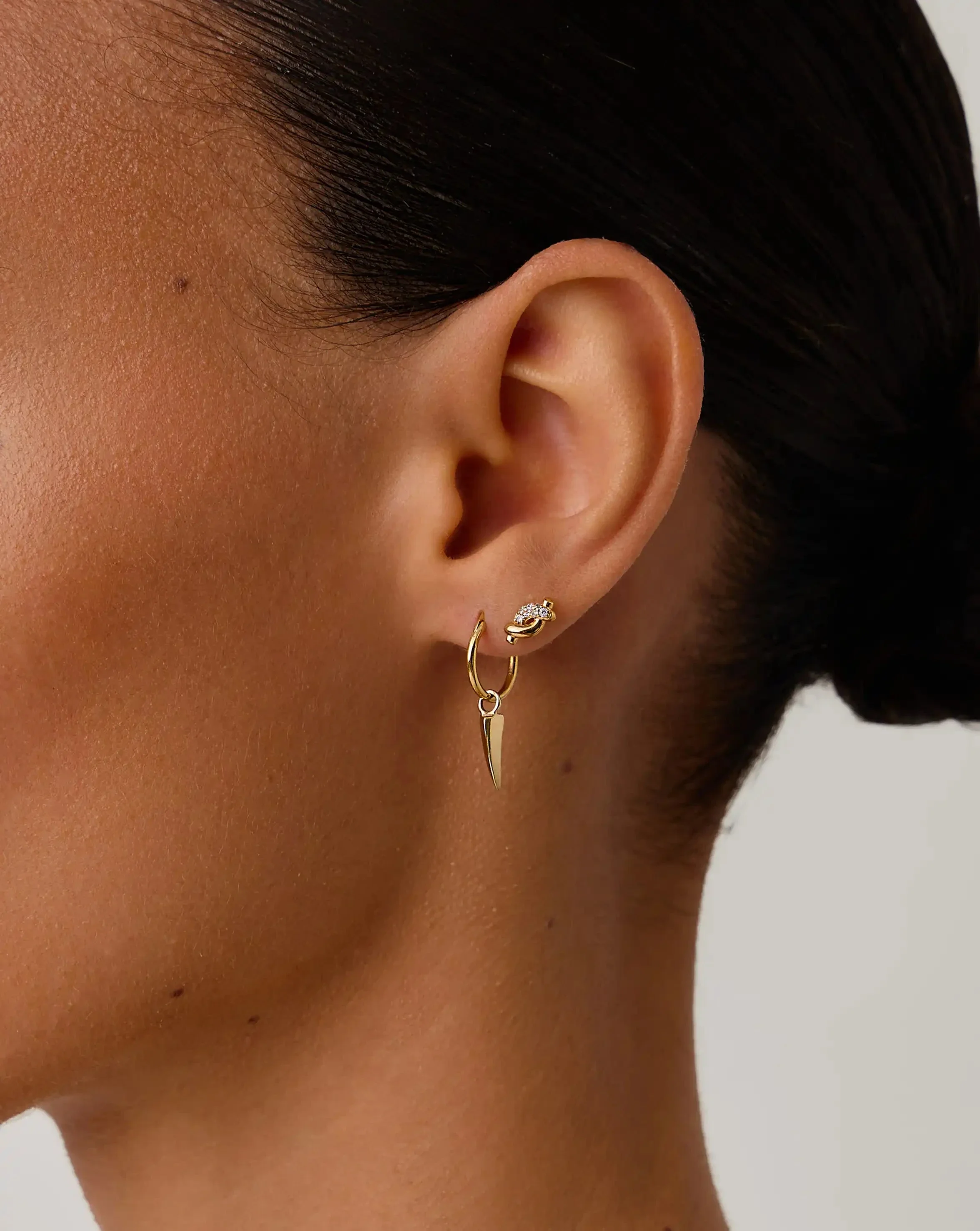 Molten Snow Stud Earrings | 18k Gold Vermeil/Cubic Zirconia - Image 6