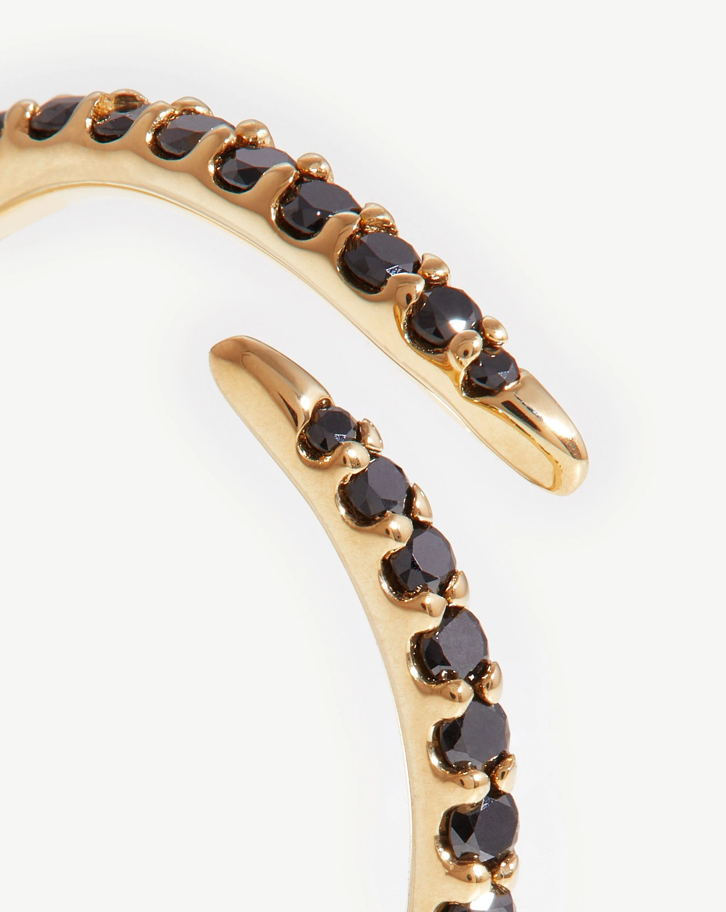 Solid Gold Open Claw Ring | 14k Solid Gold/Black Diamond - Image 4