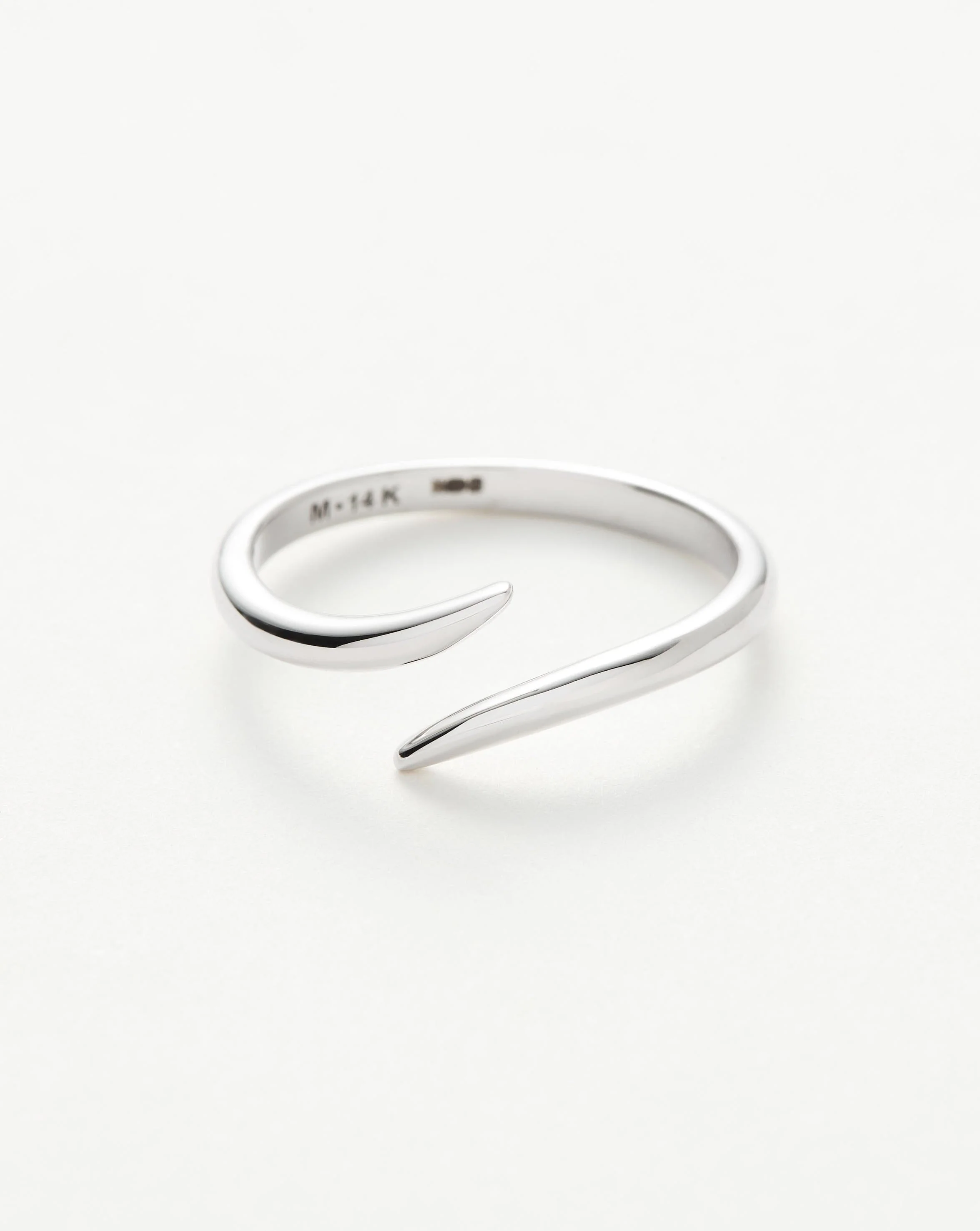 Solid Gold Open Claw Ring | 14k White Gold - Image 4