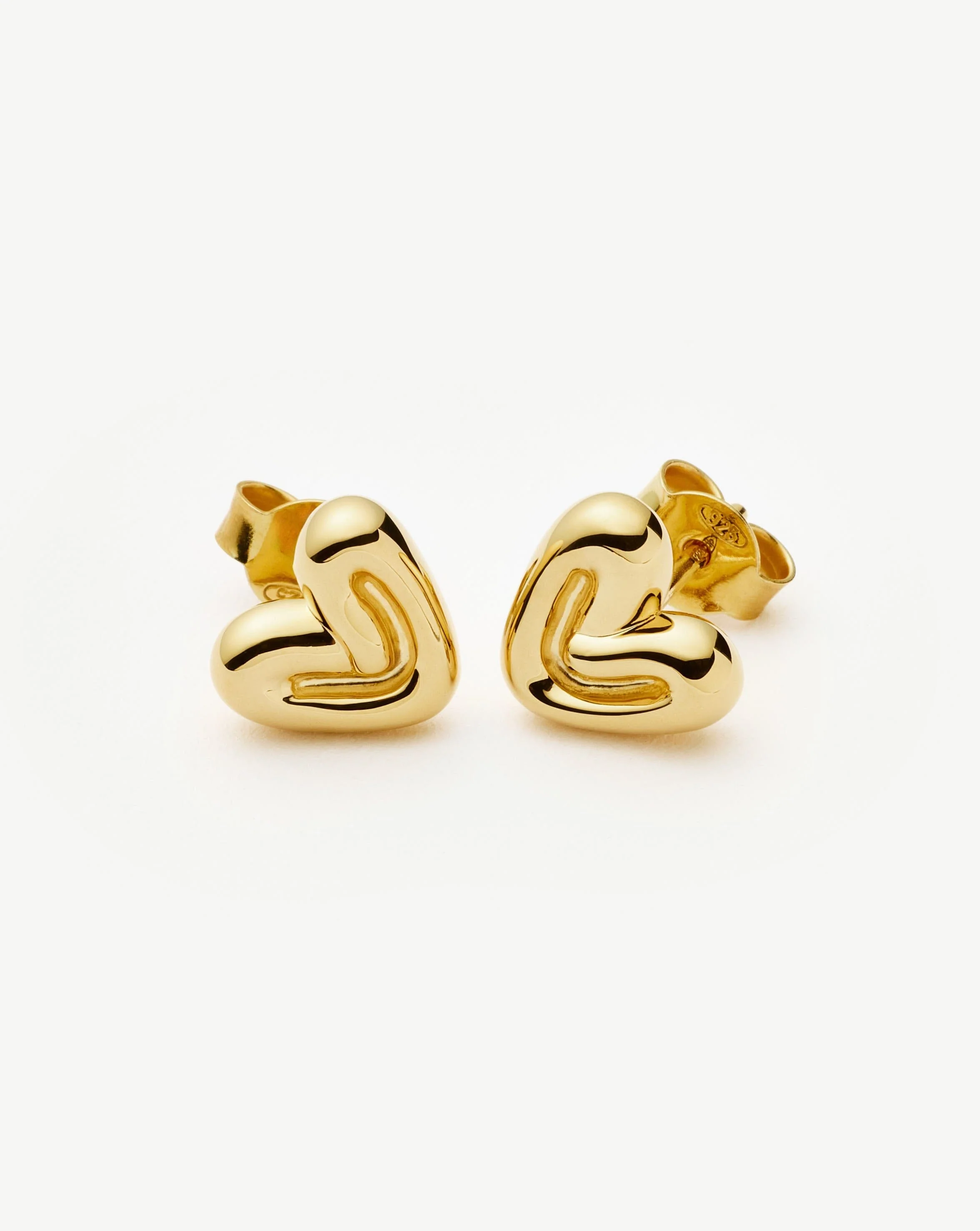 Puffy Heart Mini Stud Earrings |18k Gold Vermeil - Image 5