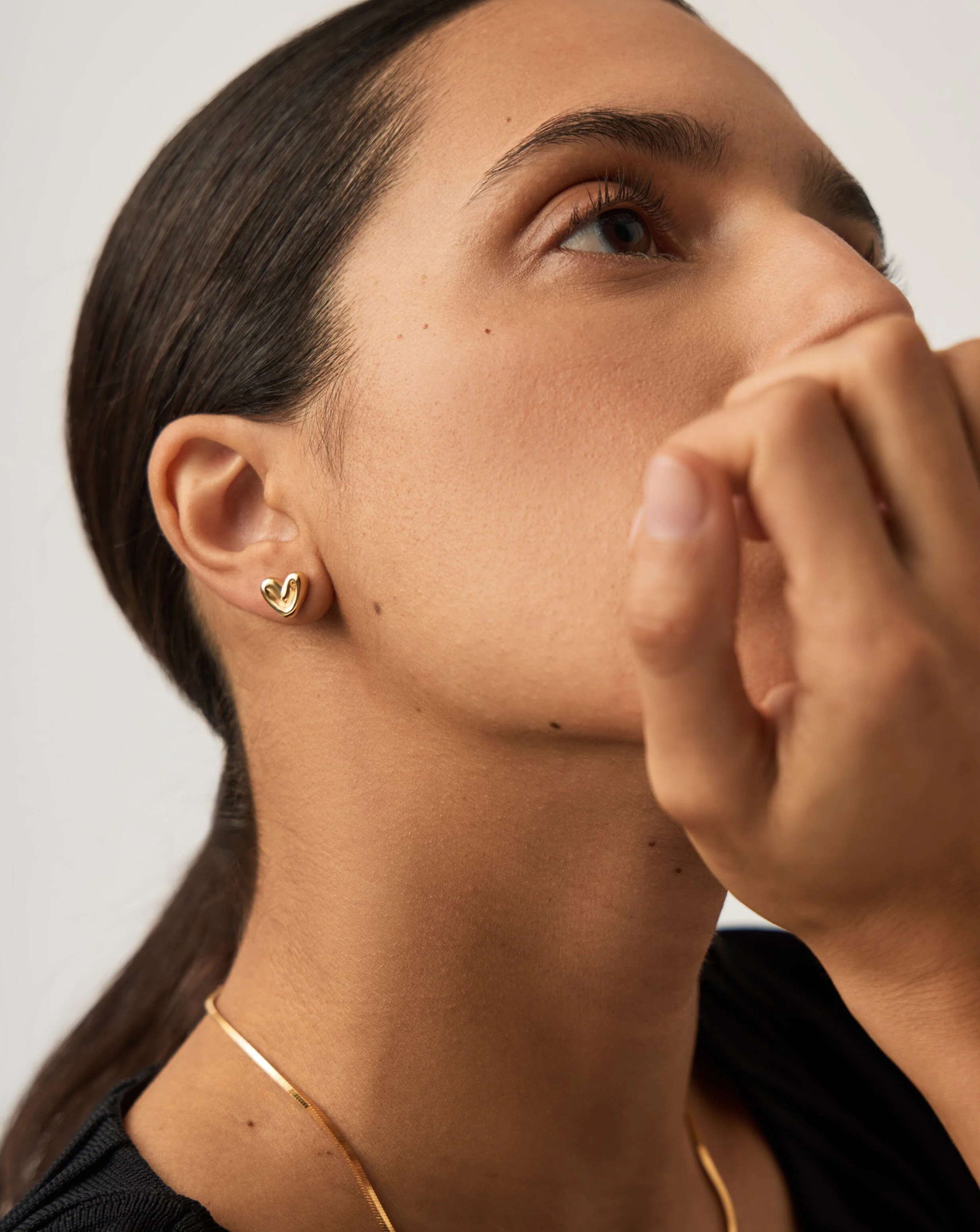 Puffy Heart Mini Stud Earrings |18k Gold Vermeil - Image 6