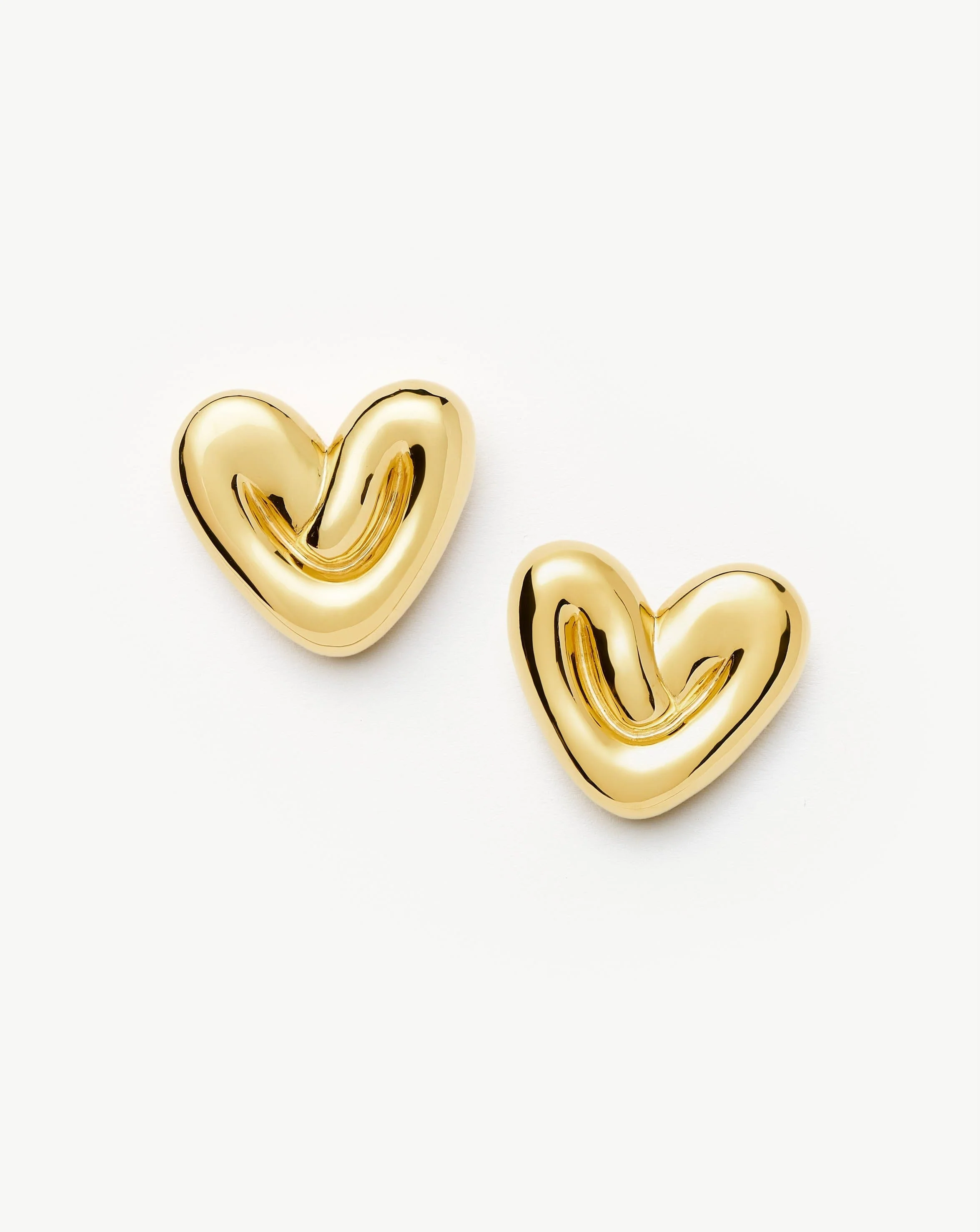 Puffy Heart Oversized Stud Earrings |18k Gold Plated - Image 5