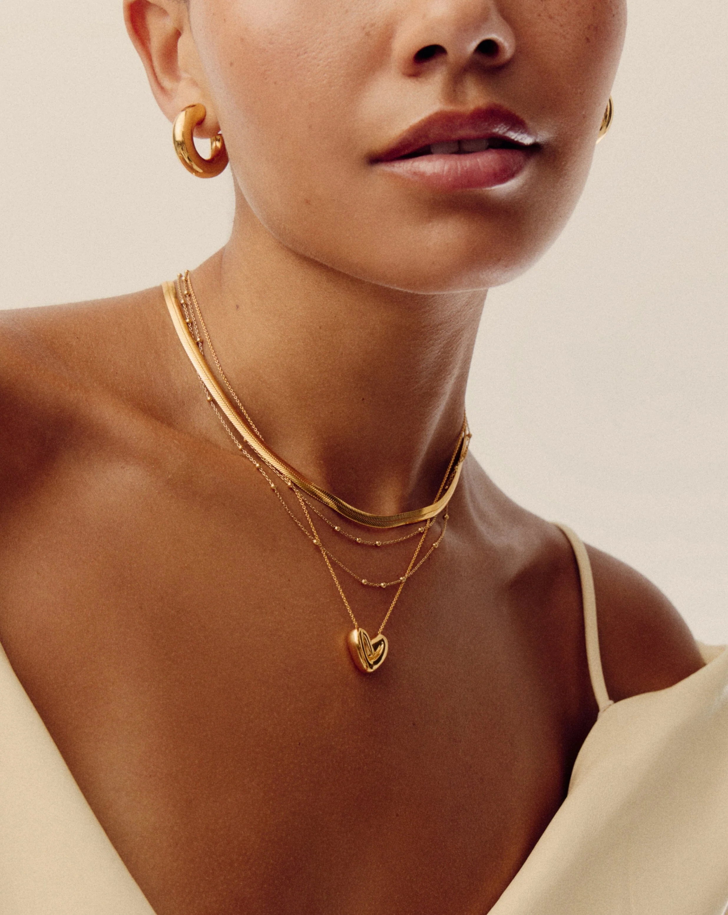 Puffy Heart Pendant Necklace |18k Gold Plated - Image 3