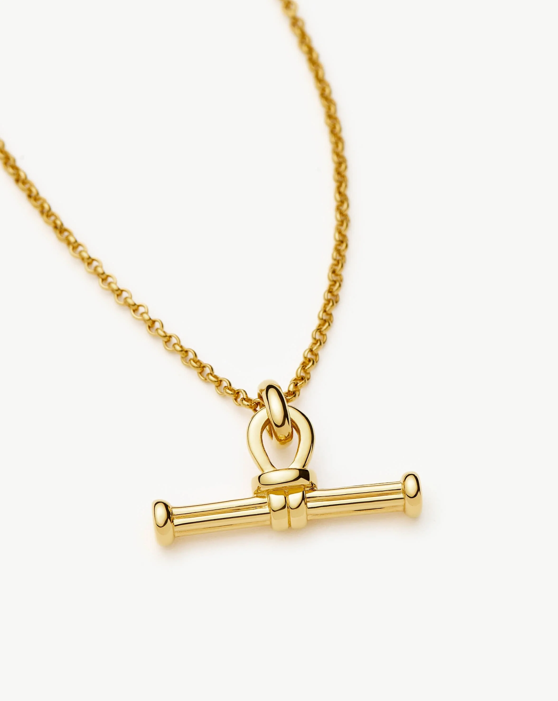 Ridge T-Bar Chain Necklace | 18k Gold Plated - Image 4