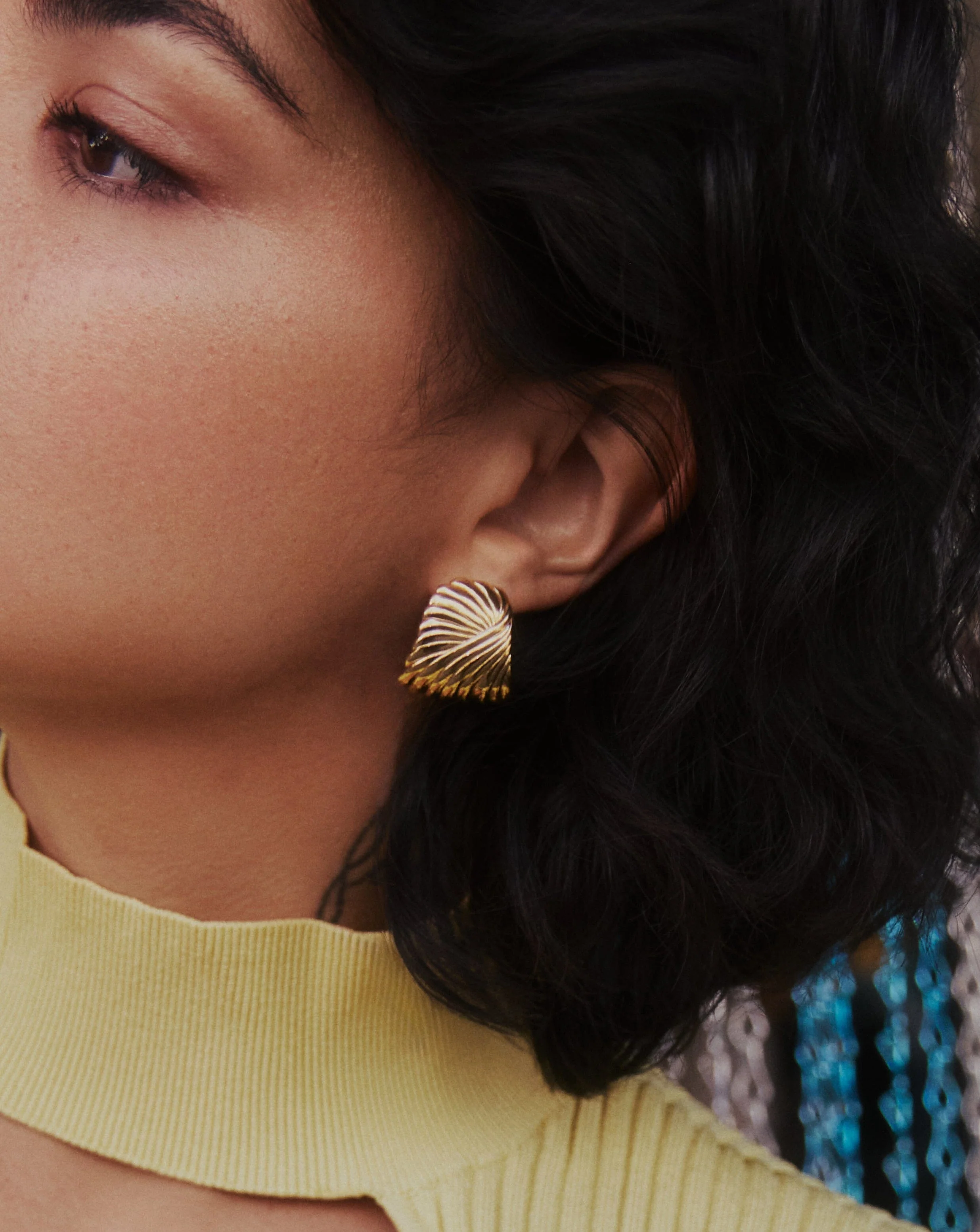 Ripple Oversized Stud Earrings | 18k Gold Plated - Image 2