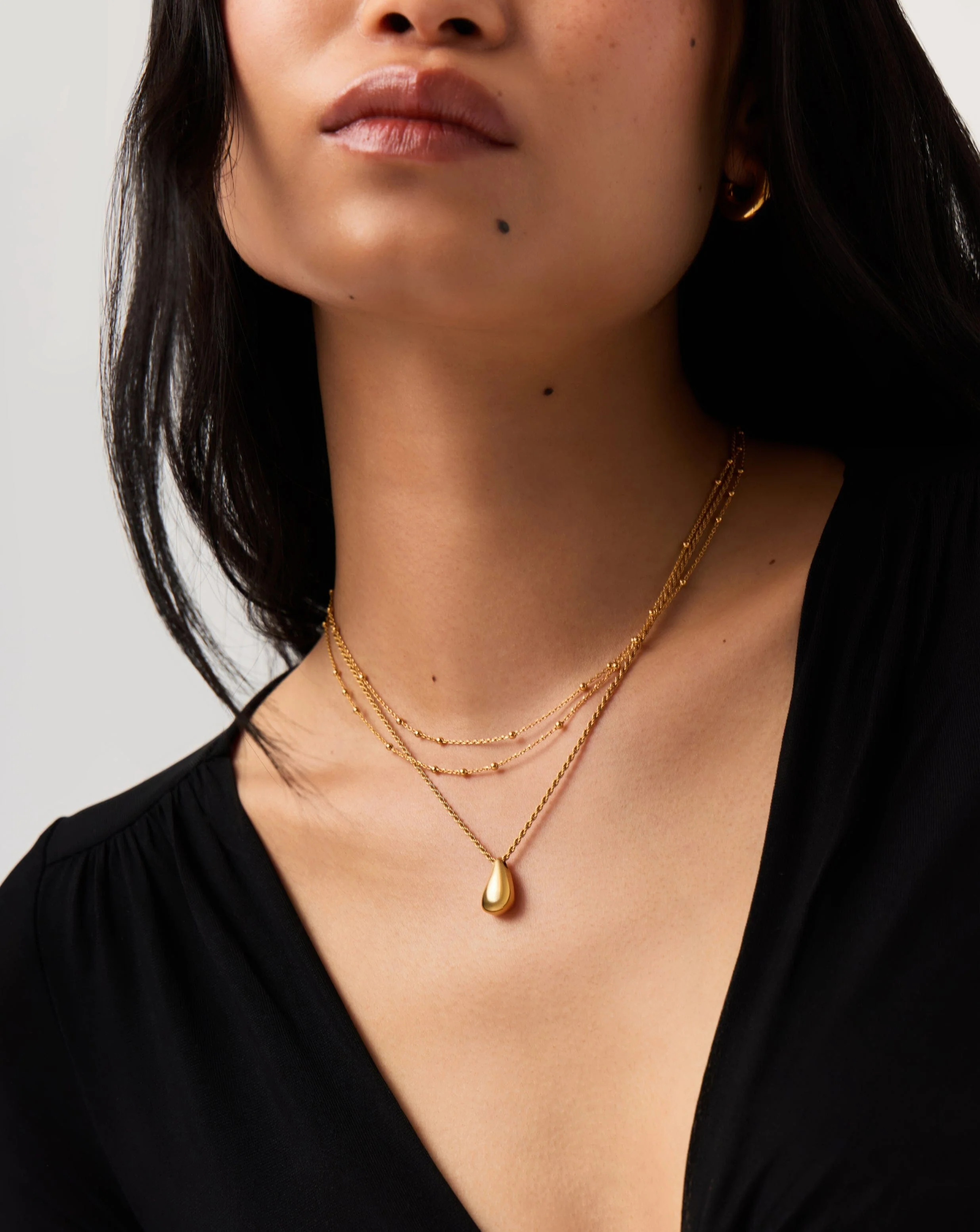 Savi Droplet Pendant & Double Necklace Set | 18k Gold Vermeil - Image 2
