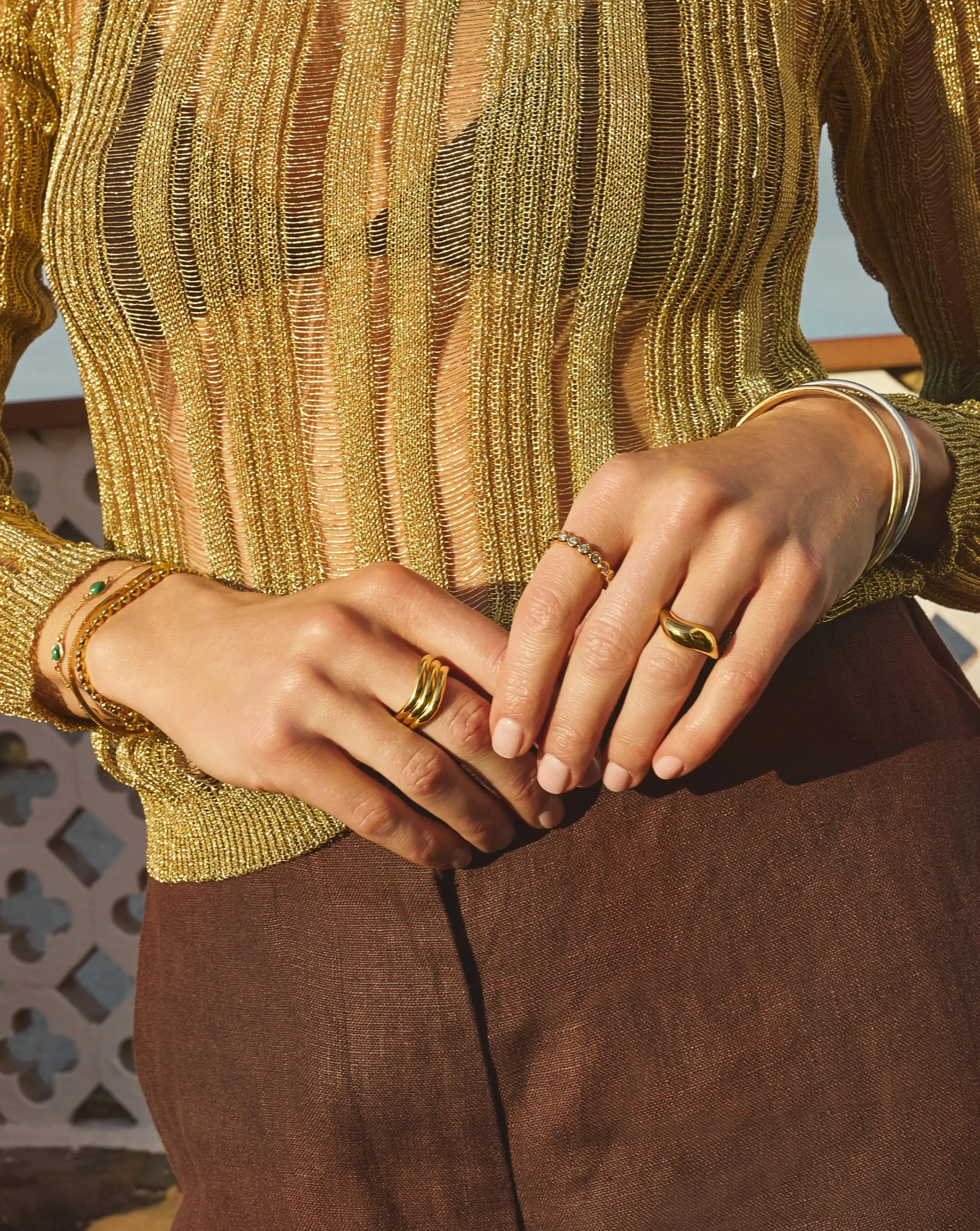 Savi Signature Triple Ring | 18k Gold Plated - Image 3