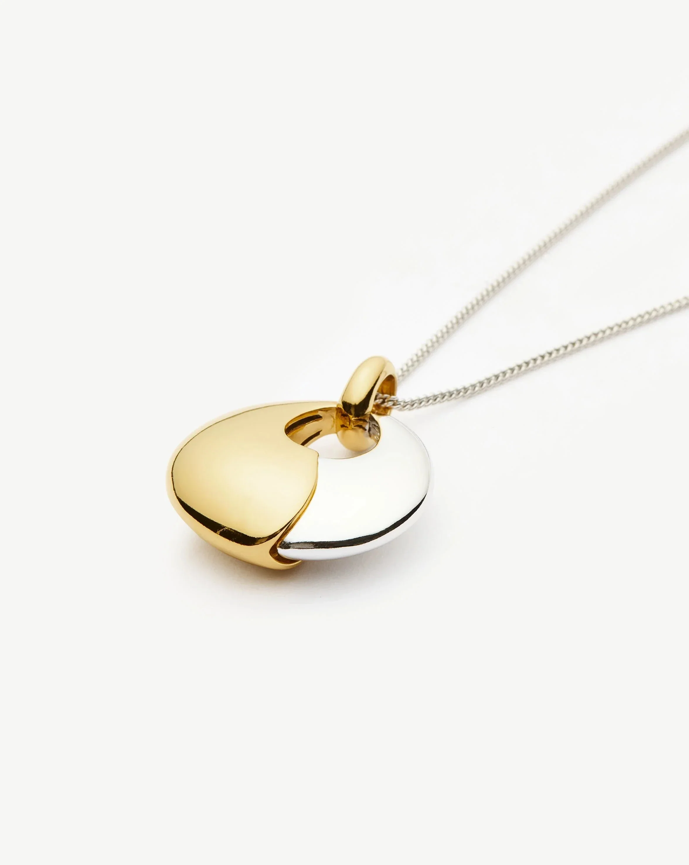 Sculptural Pebble Pendant Necklace Set | Mixed Metal - Image 8