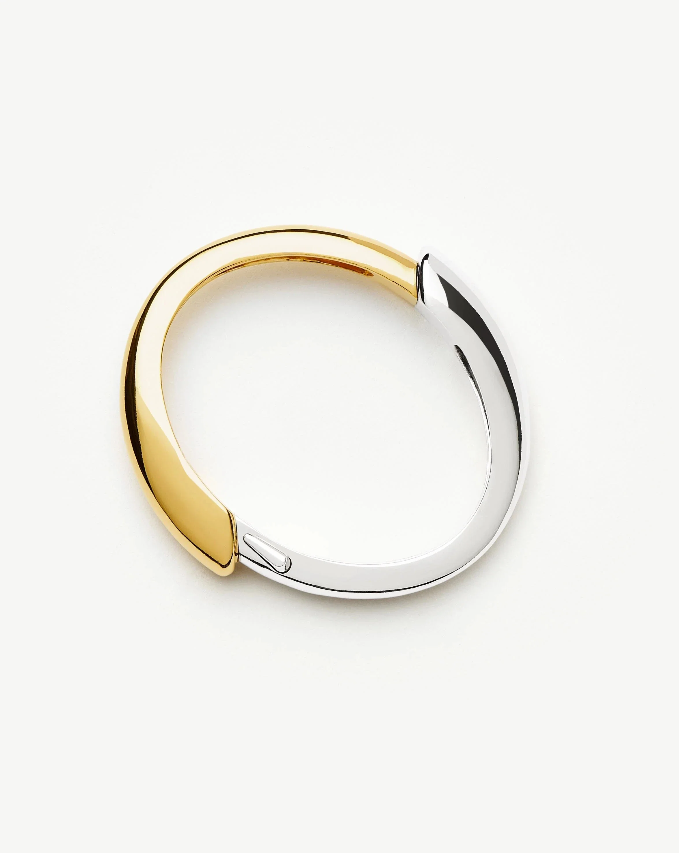 Sculptural Ridge Hinged Bangle | Mixed Metal - Image 4