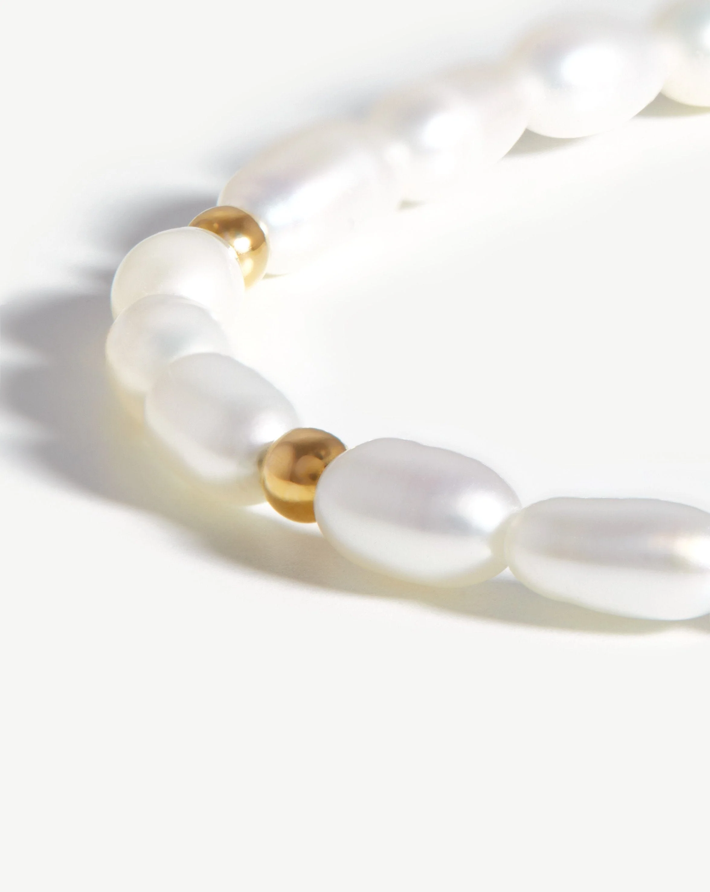 Short Seed Pearl Beaded Necklace | 18k Gold Plated/Pearl - Image 5