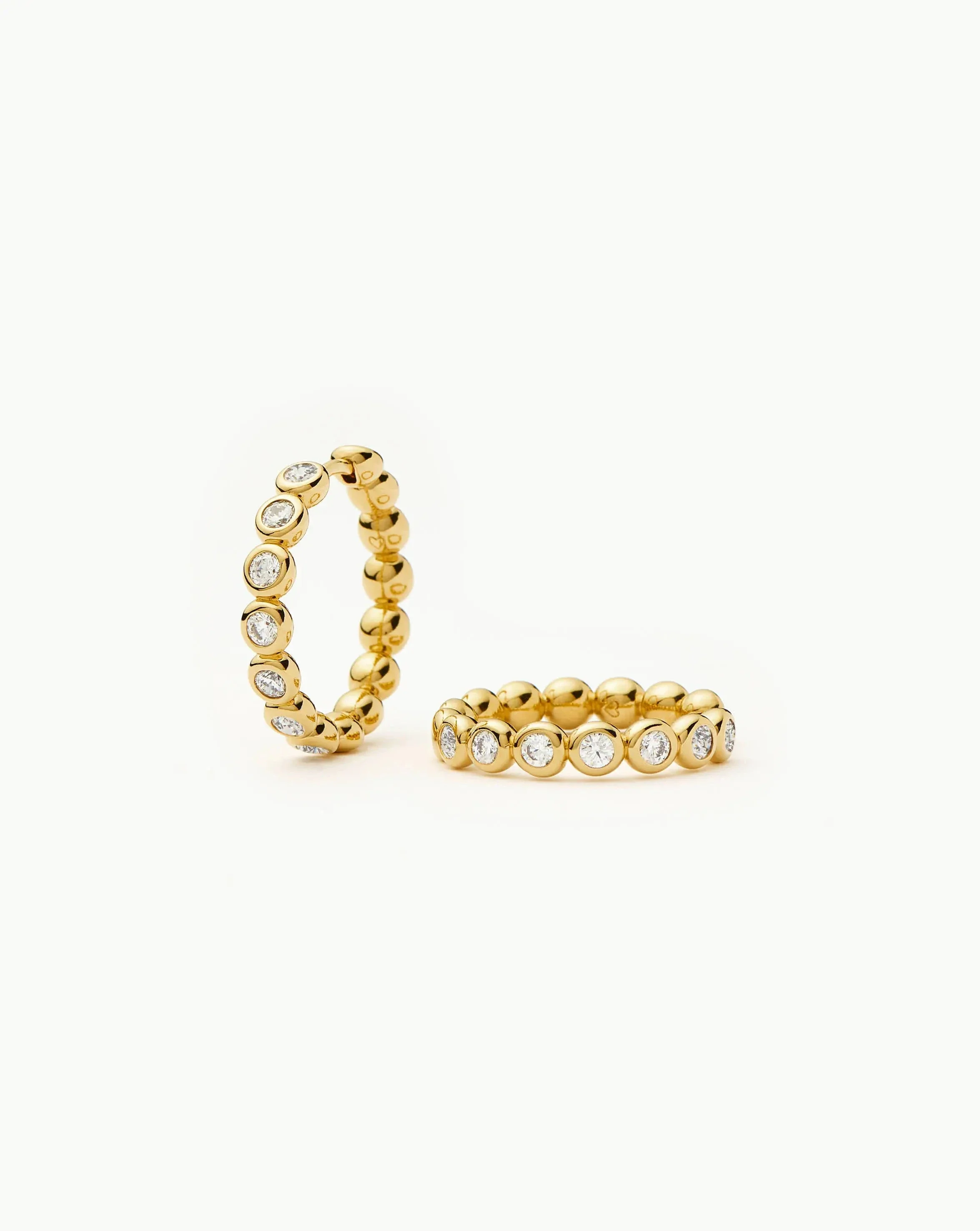 Tennis Classic Hoop Earrings | 18k Gold Plated/Cubic Zirconia - Image 4