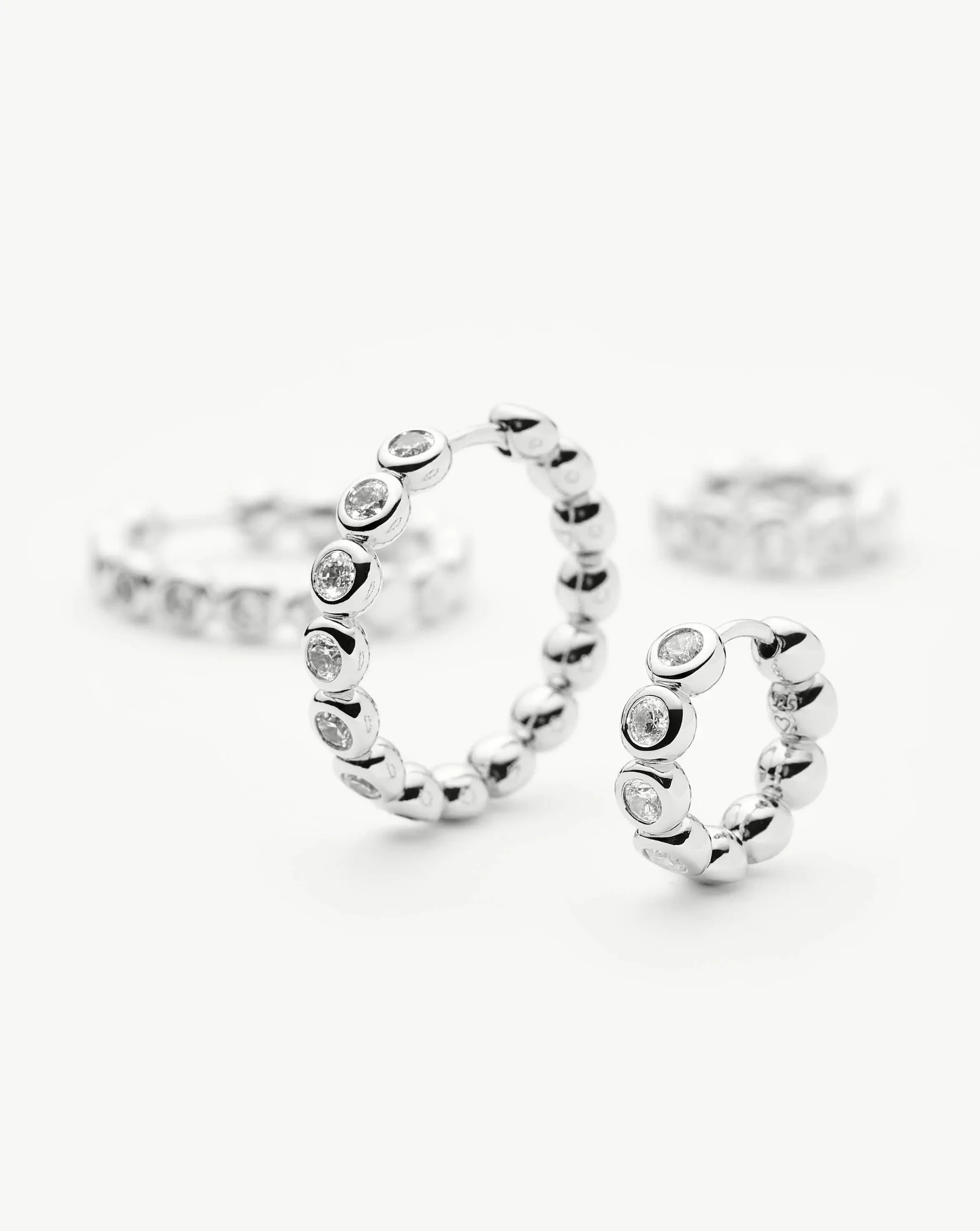 Tennis Classic Hoop Earrings | Silver Plated/Cubic Zirconia - Image 7