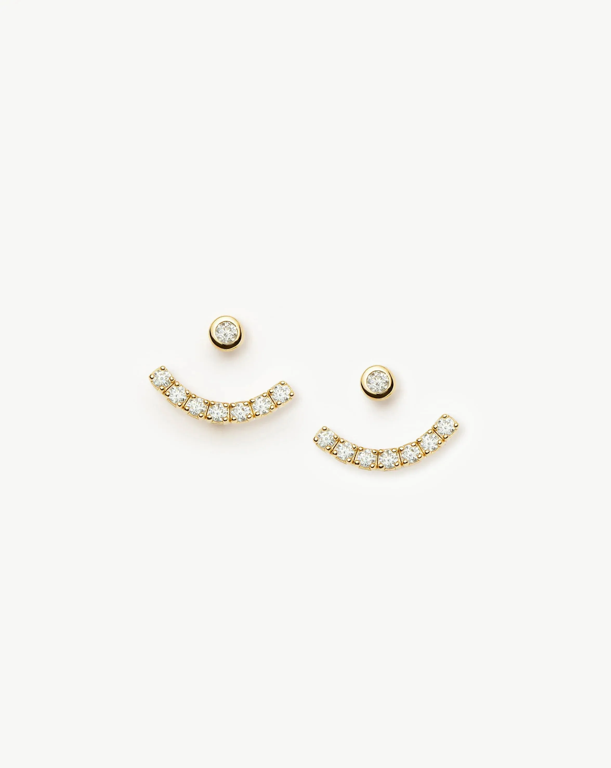 Tennis Ear Jacket Stud Earrings | 18k Gold Vermeil/Cubic Zirconia - Image 4