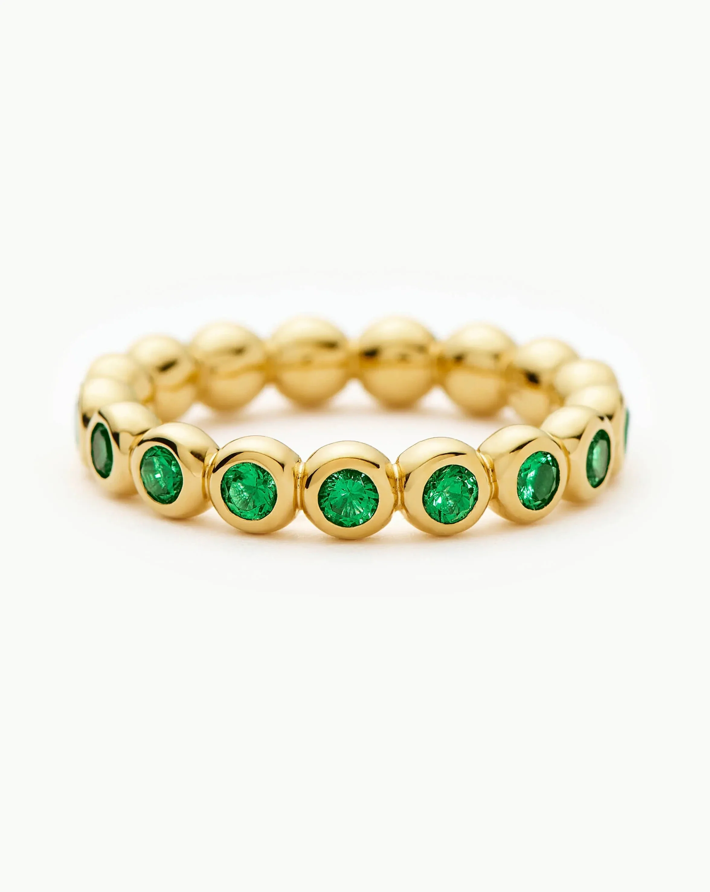 Tennis Eternity Stacking Ring | 18k Gold Vermeil/Emerald Green Nano-crystal - Image 5
