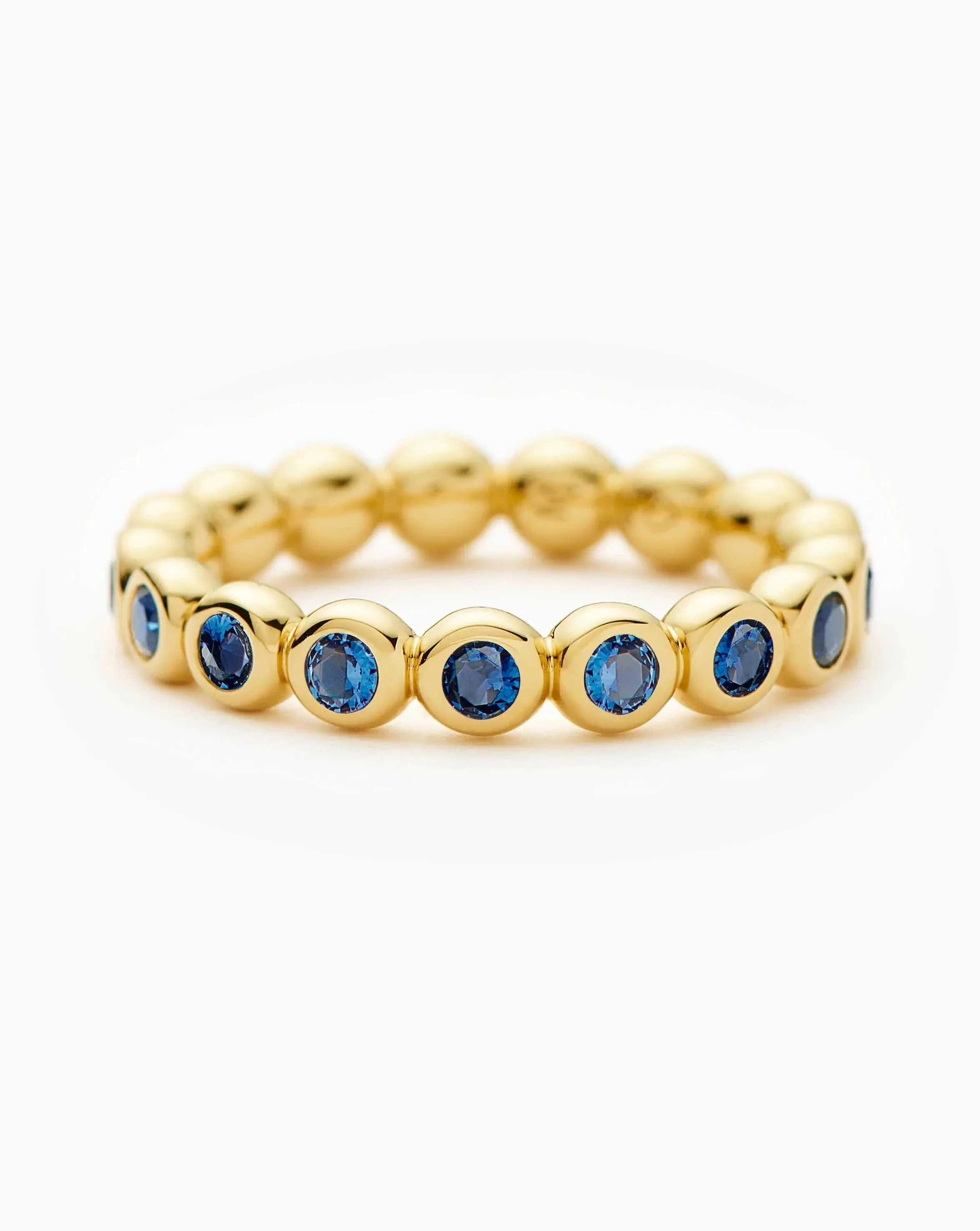 Tennis Eternity Stacking Ring | 18k Gold Vermeil/Sapphire Blue Nano-crystal - Image 4