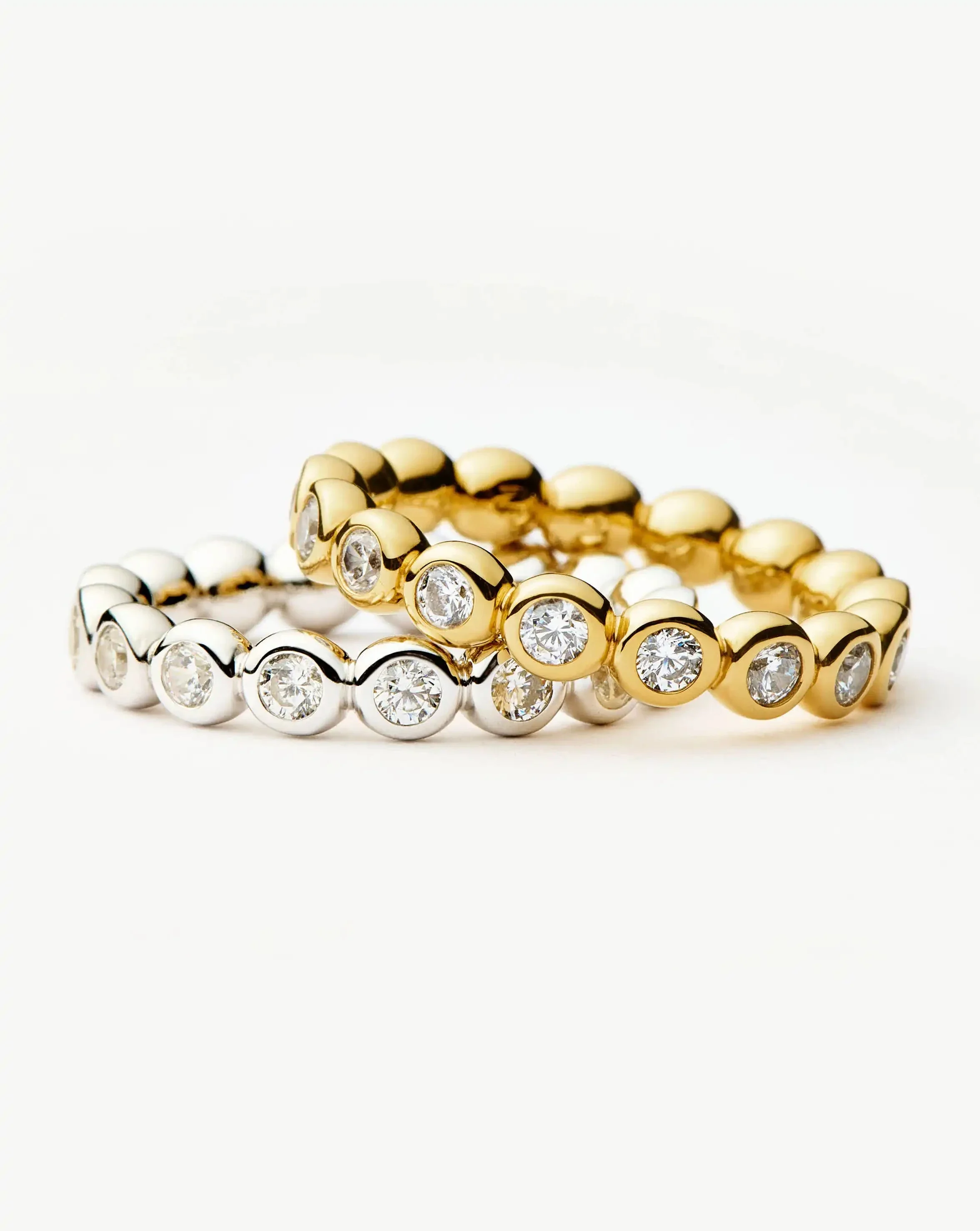 Tennis Eternity Stacking Ring Set | 18k Gold Vermeil/Sterling Silver/Cubic Zirconia - Image 5