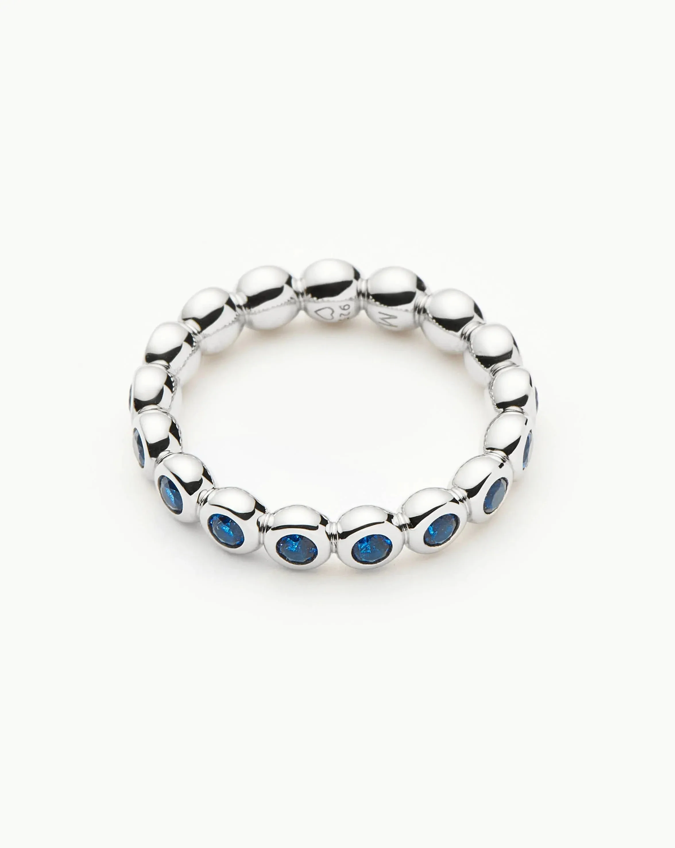 Tennis Eternity Stacking Ring | Sterling Silver/Sapphire Blue Nano-crystal - Image 4