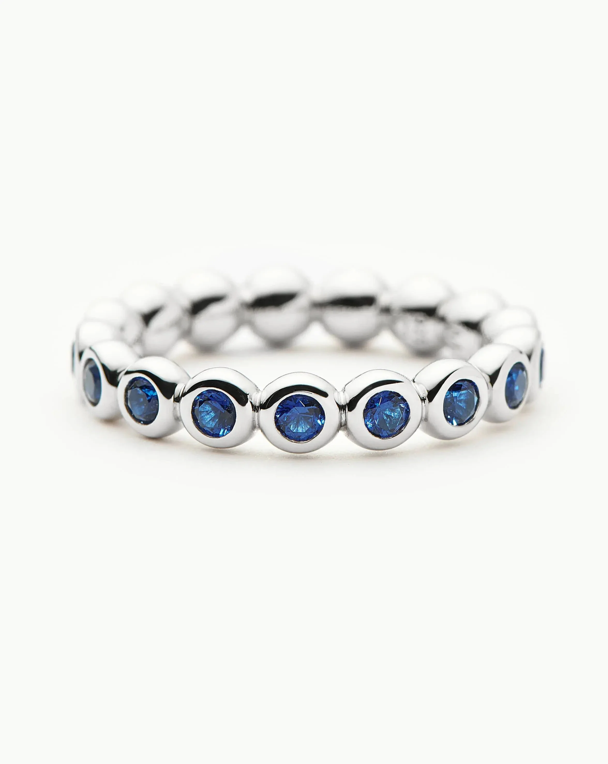 Tennis Eternity Stacking Ring | Sterling Silver/Sapphire Blue Nano-crystal - Image 5