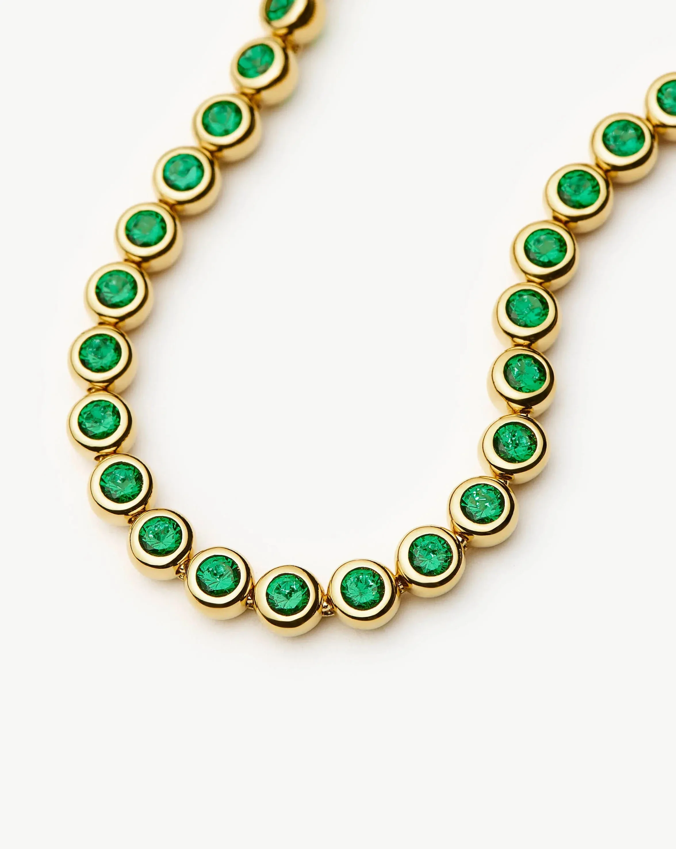 Tennis Round Bracelet | 18k Gold Vermeil/Emerald Green Nano-crystal - Image 4