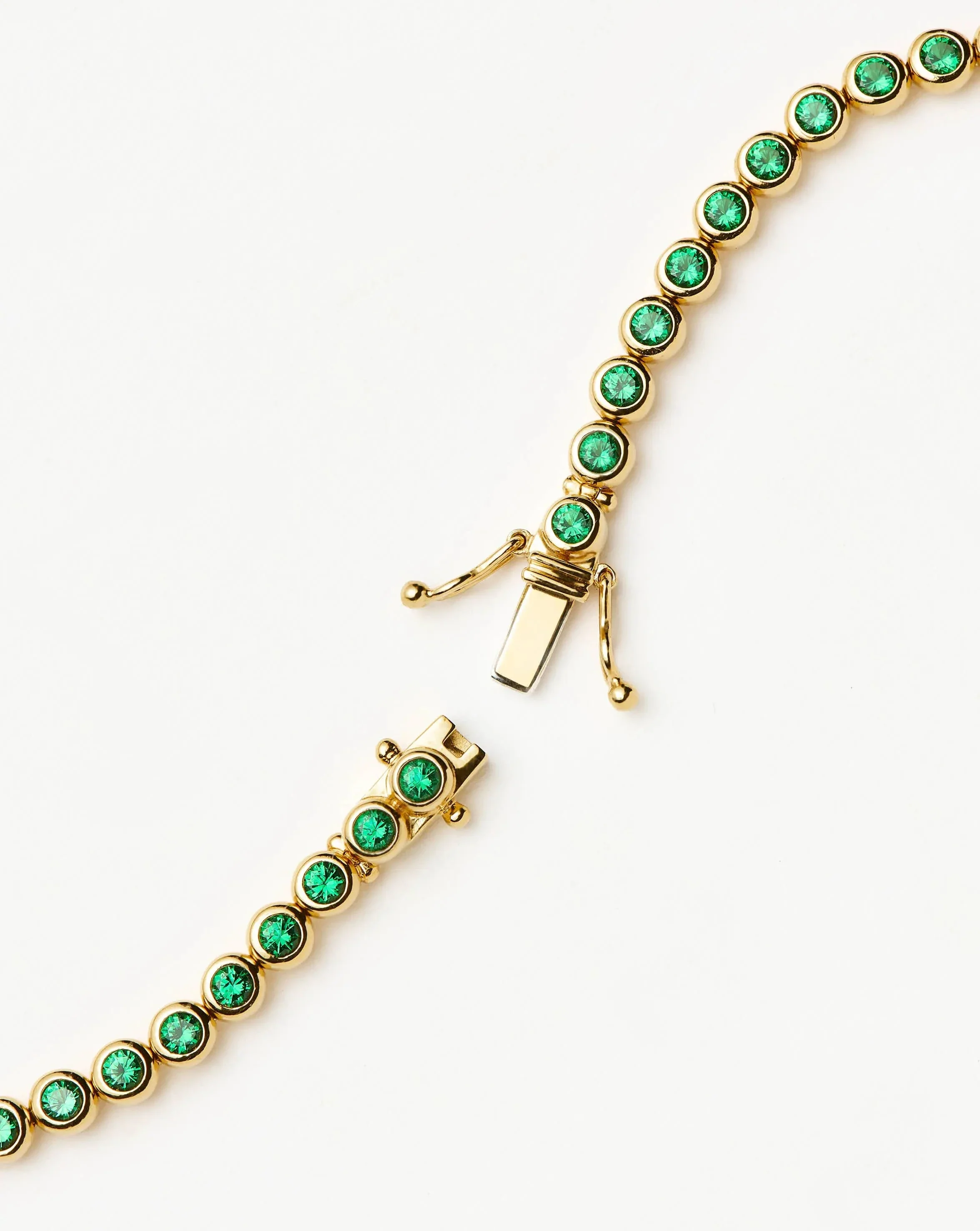 Tennis Round Bracelet | 18k Gold Vermeil/Emerald Green Nano-crystal - Image 7
