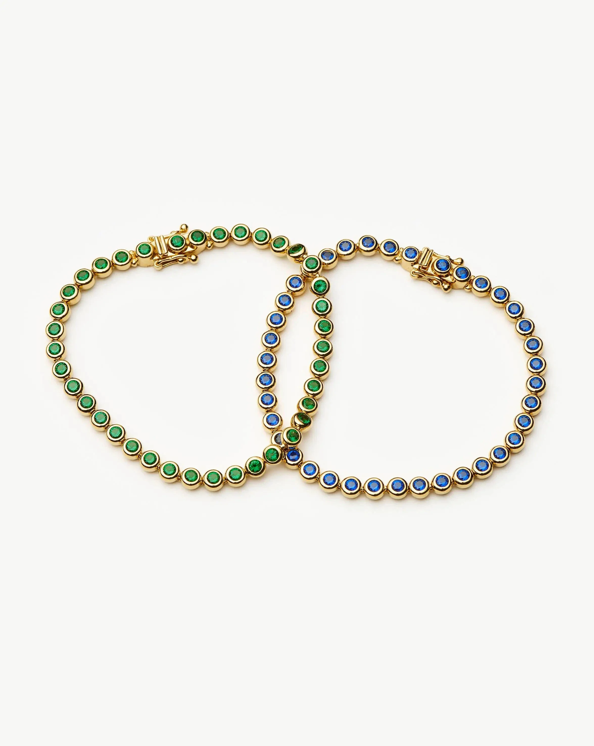 Tennis Round Bracelet | 18k Gold Vermeil/Emerald Green Nano-crystal - Image 8