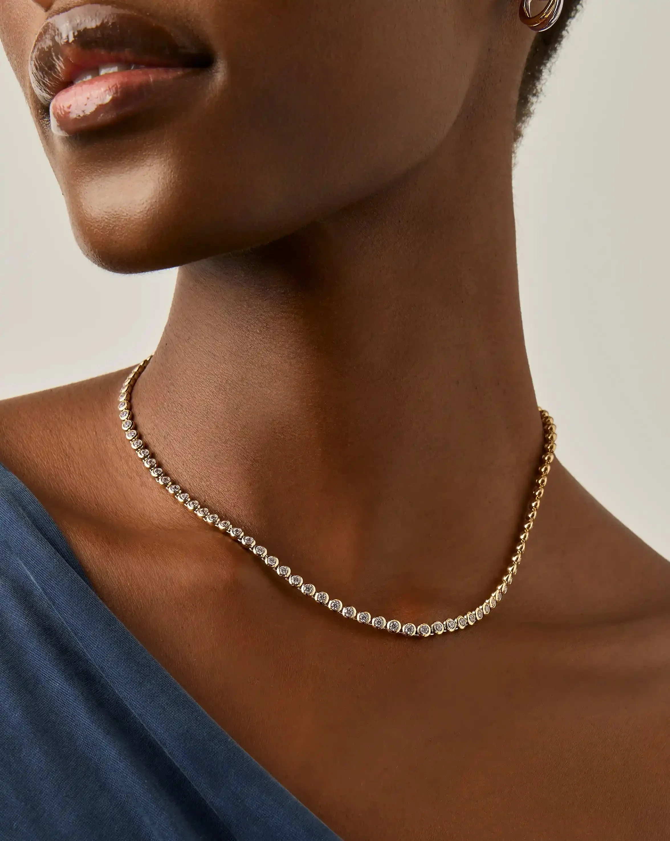 Tennis Round Necklace | 18k Gold Plated/Cubic Zirconia - Image 3