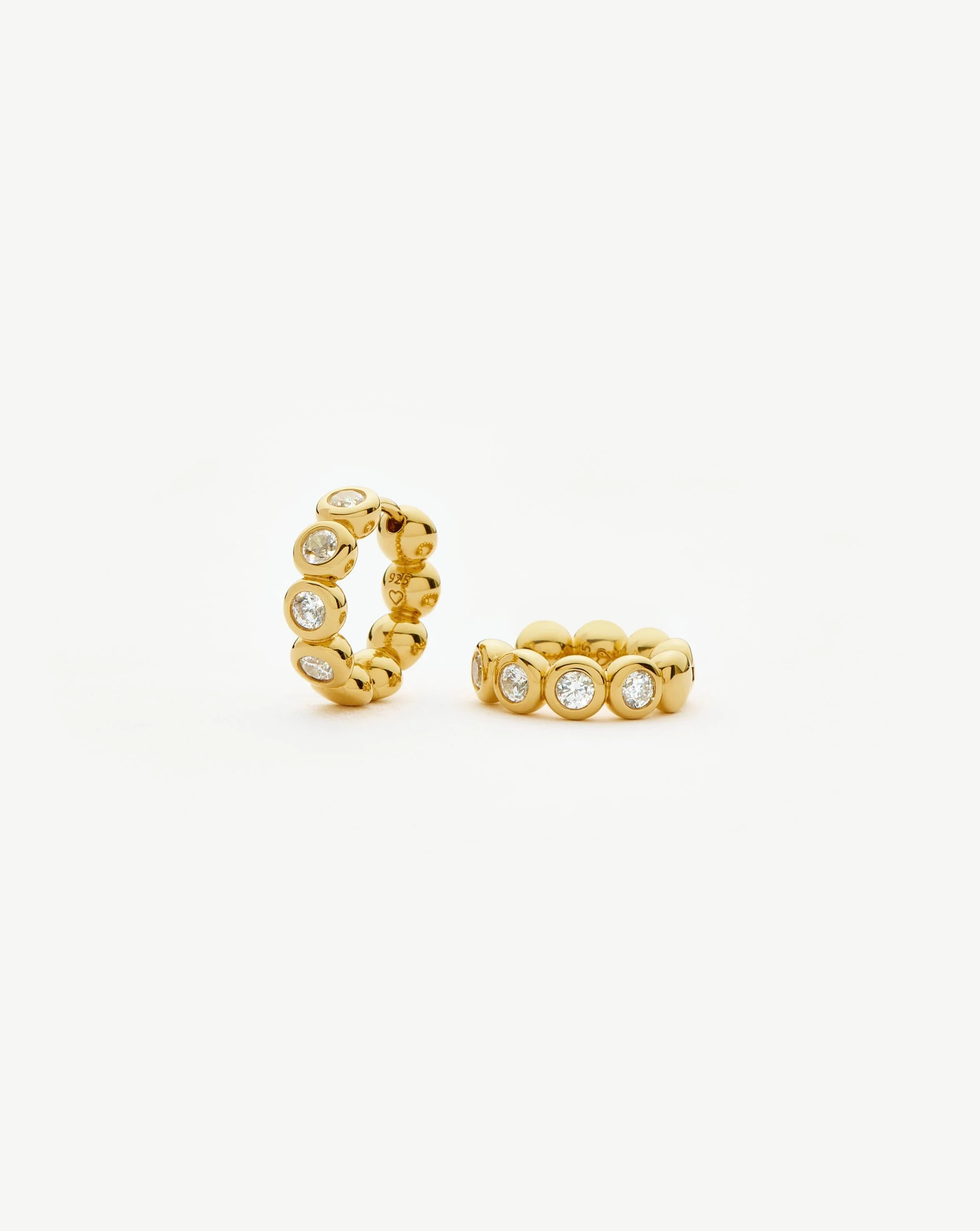 Tennis Small Hoop Earrings| 18k Gold Vermeil Cubic Zirconia - Image 4