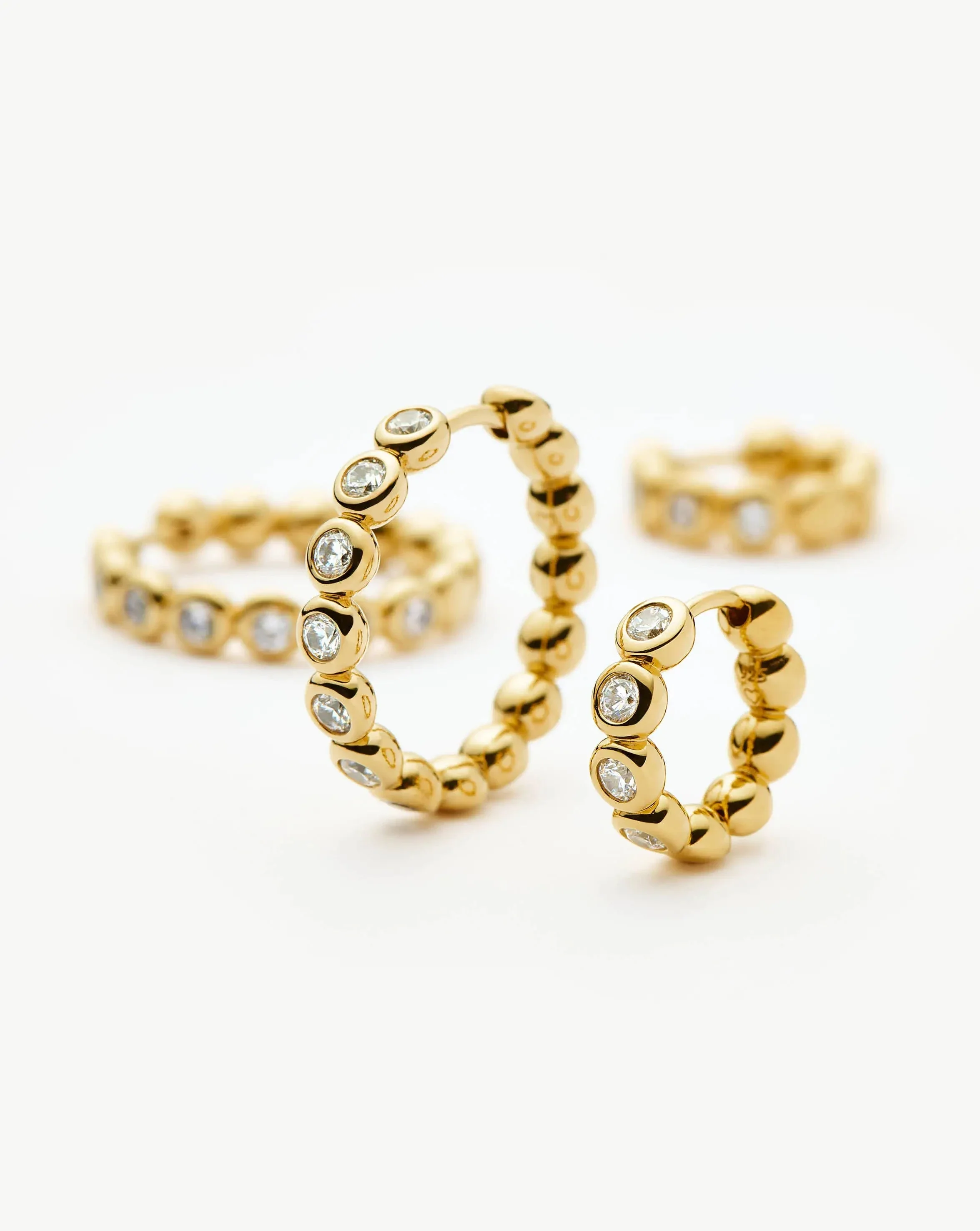 Tennis Small Hoop Earrings| 18k Gold Vermeil Cubic Zirconia - Image 5