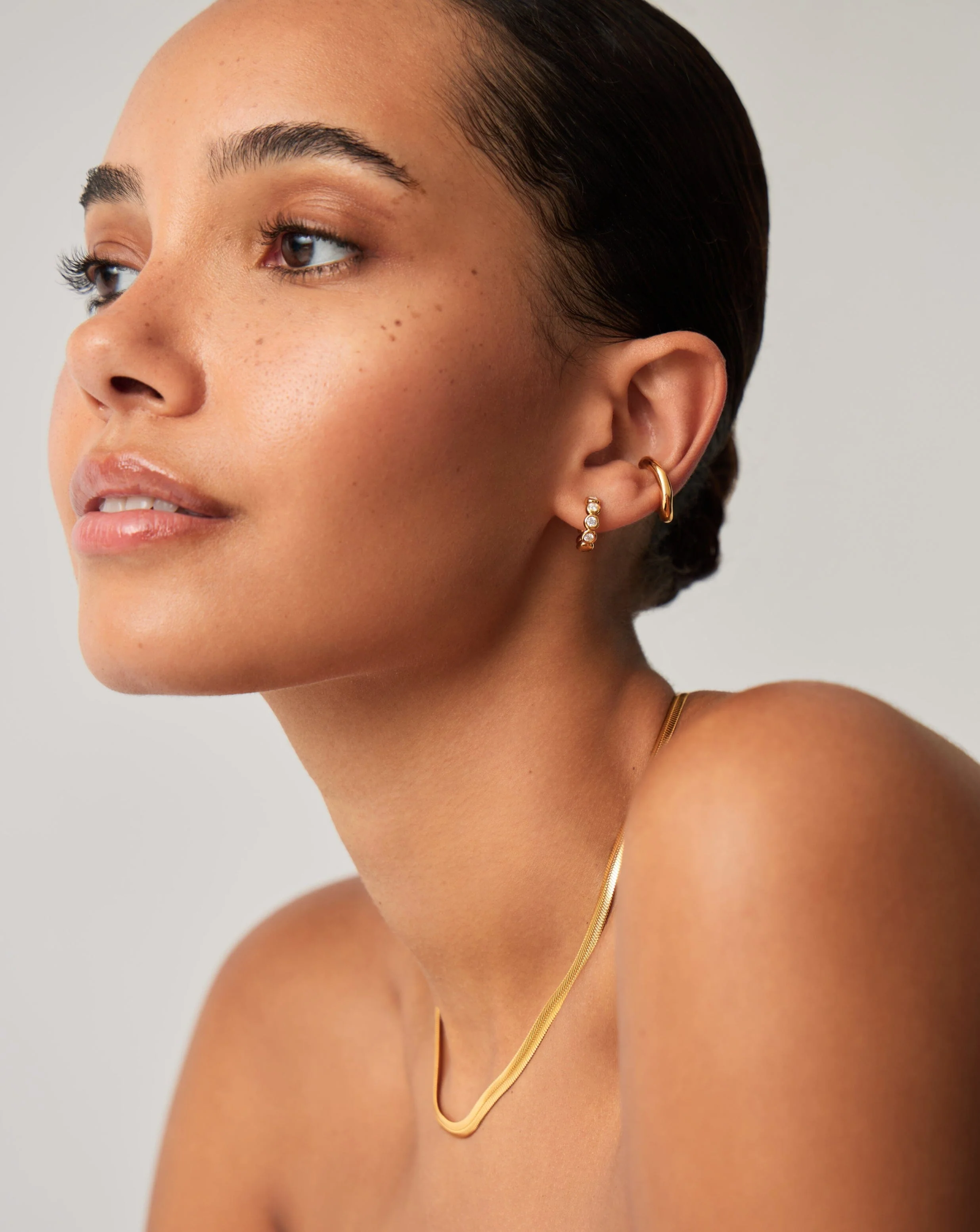 Tennis Small Hoop Earrings| 18k Gold Vermeil Cubic Zirconia - Image 6