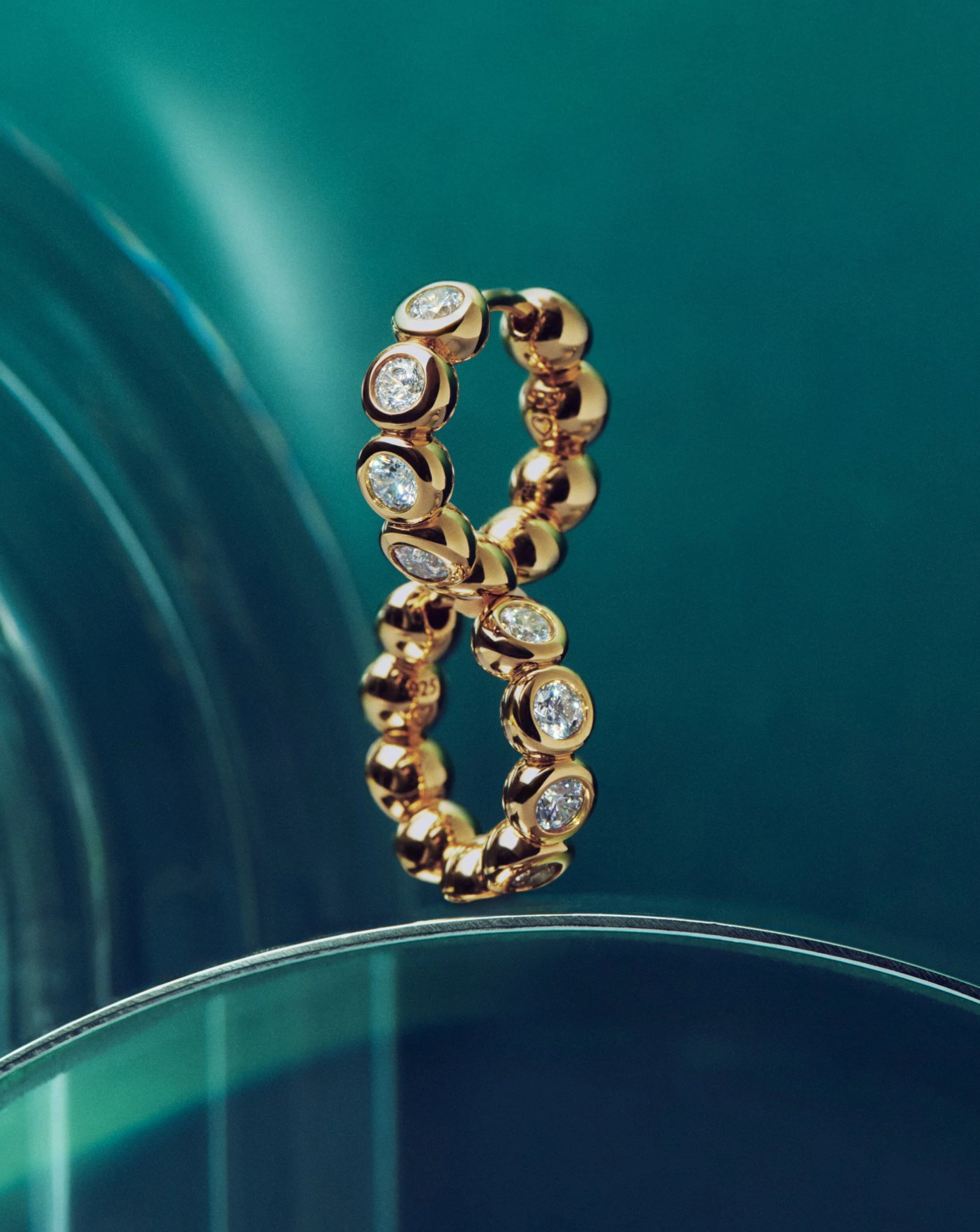 Tennis Small Hoop Earrings| 18k Gold Vermeil Cubic Zirconia - Image 8